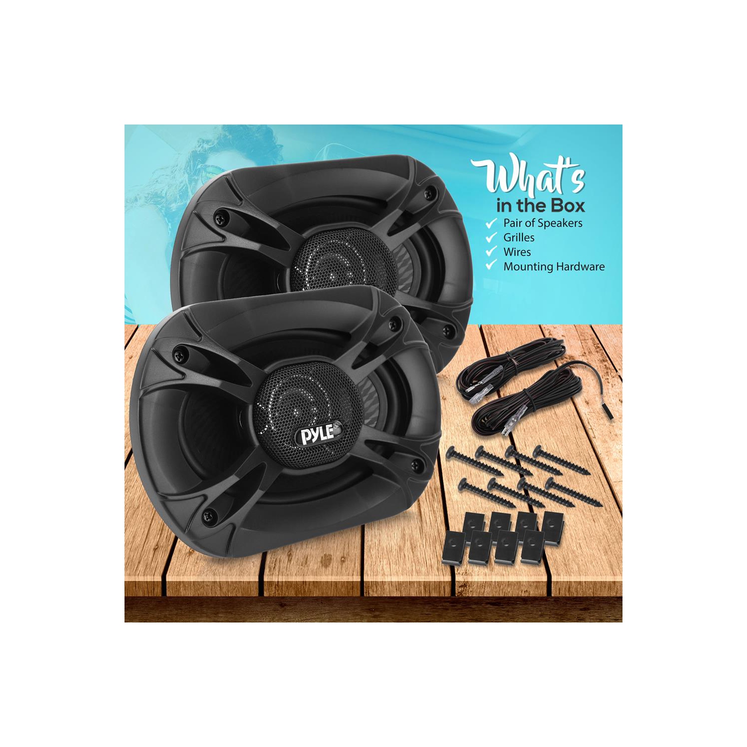 Four-Way Sound Speaker System - One Pair 6'' x 9'' Four-Way Quadriaxial Loud Audio, 500 Watts w/ 4 Ohm Impedance and 3/4'' Piezo Tweeter for Car