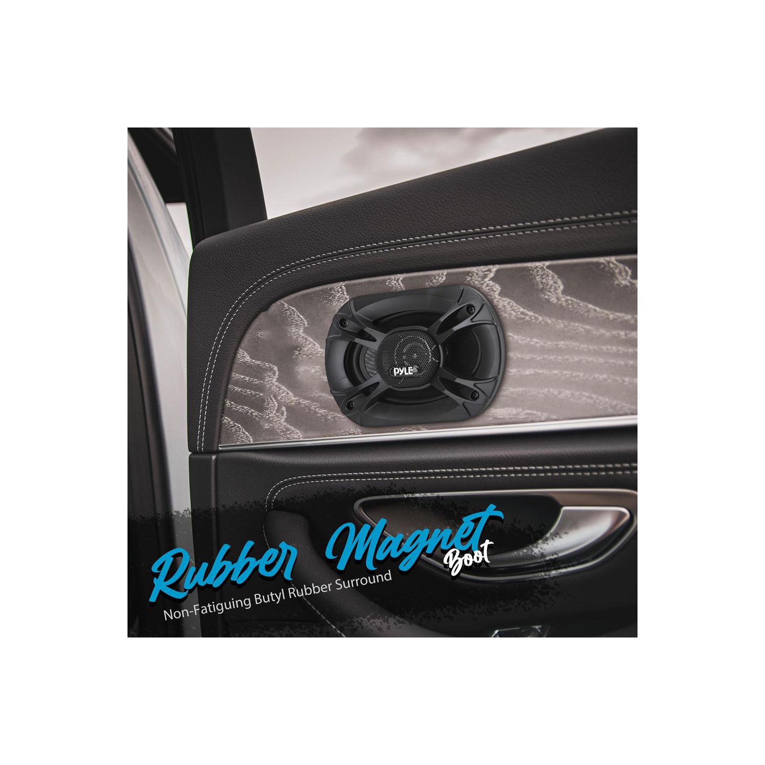 Three-Way Sound Speaker System - One Pair 6'' x 8'' Three-Way Triaxial Loud Audio, 400 Watts w/ 4 Ohm Impedance and 3/4'' Piezo Tweeter for Car