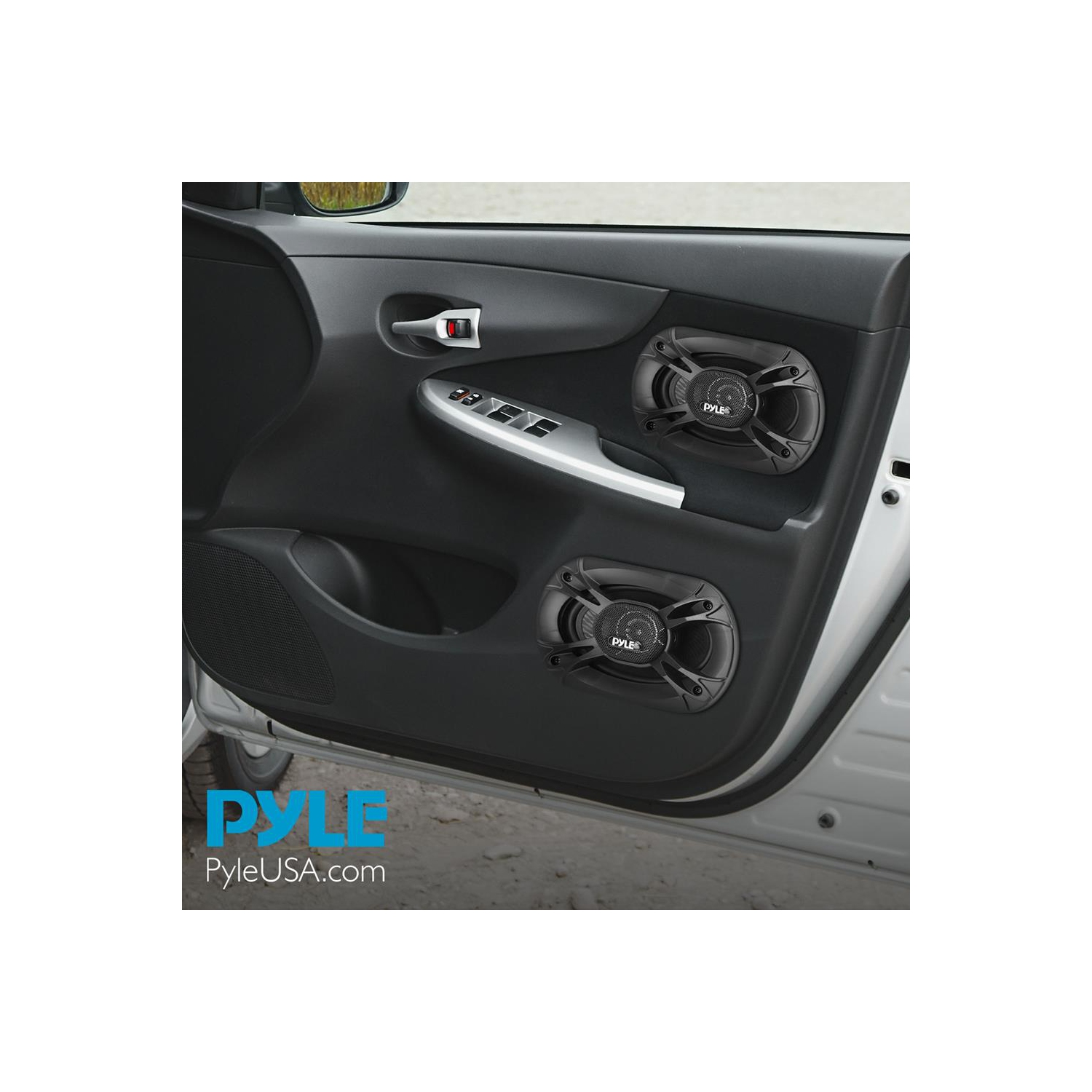 Three-Way Sound Speaker System - One Pair 6'' x 8'' Three-Way Triaxial Loud Audio, 400 Watts w/ 4 Ohm Impedance and 3/4'' Piezo Tweeter for Car