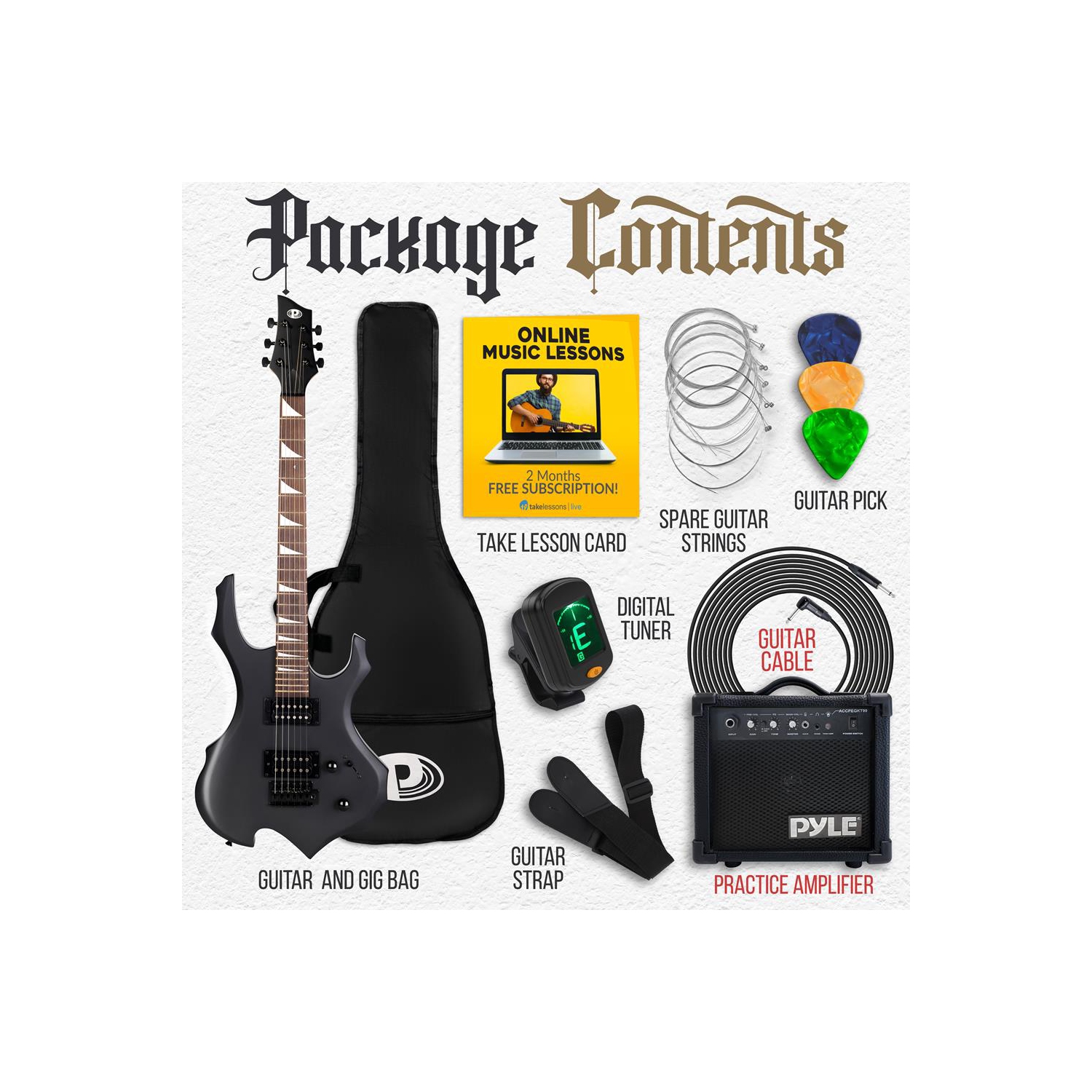 6-String Electric Guitar Kit- Includes Amplifier with Accessory Kit