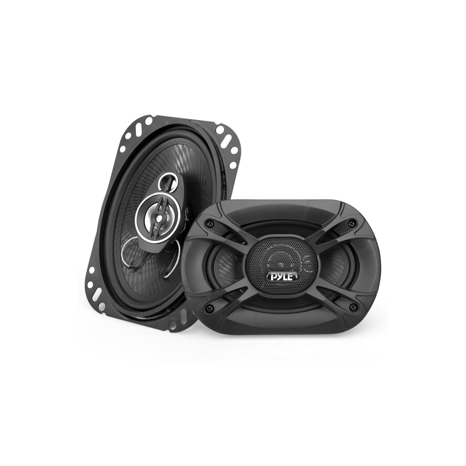 Three-Way Sound Speaker System - One Pair 4'' x 6'' Three-Way Triaxial Loud Audio, 300 Watts w/ 4 Ohm Impedance and 3/4'' Piezo Tweeter for Car