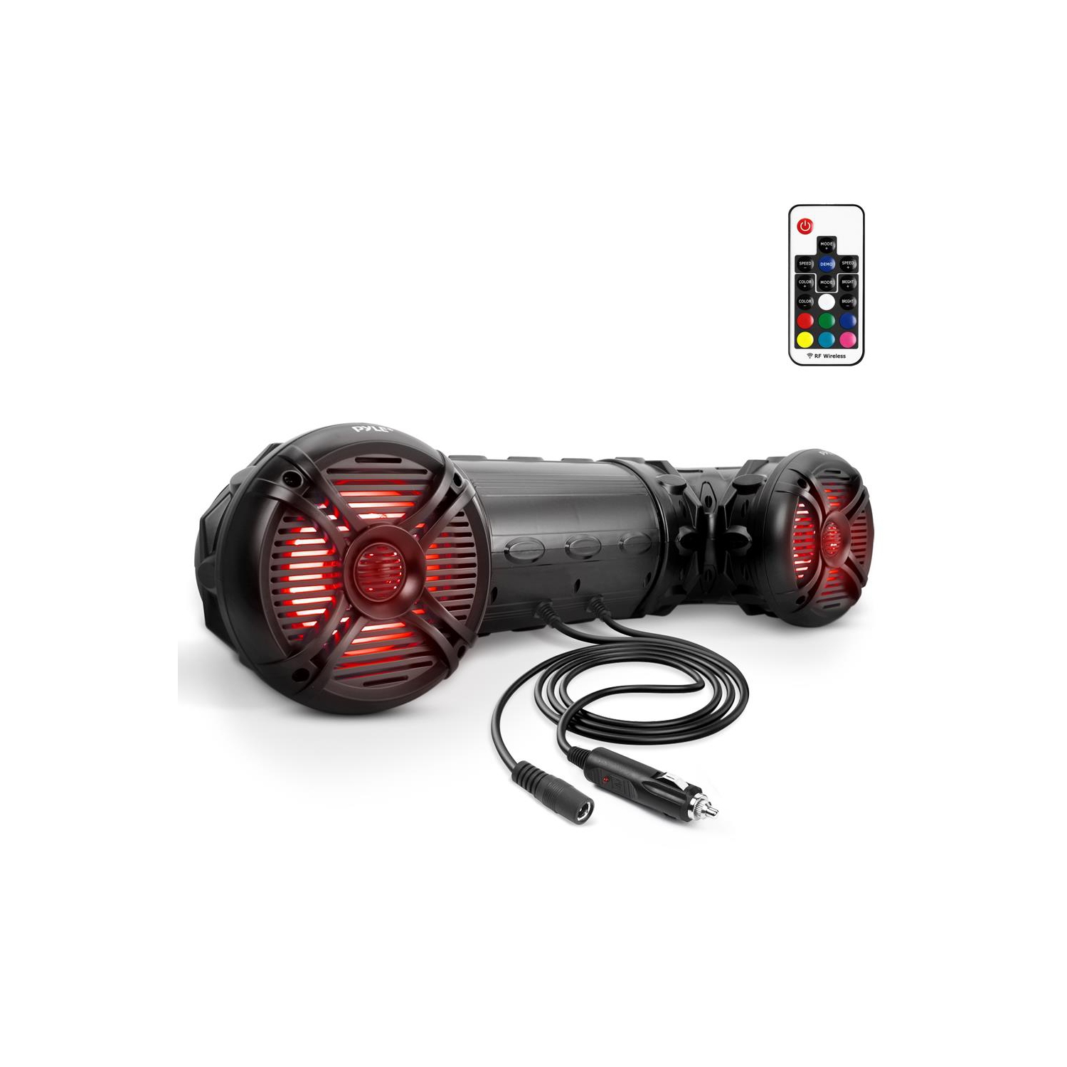 Haut-parleurs nautiques Bluetooth étanches, système sonore amplifié, lumières DEL multicolores programmables intégrées, haut-parleurs de 8 po, 1000 W