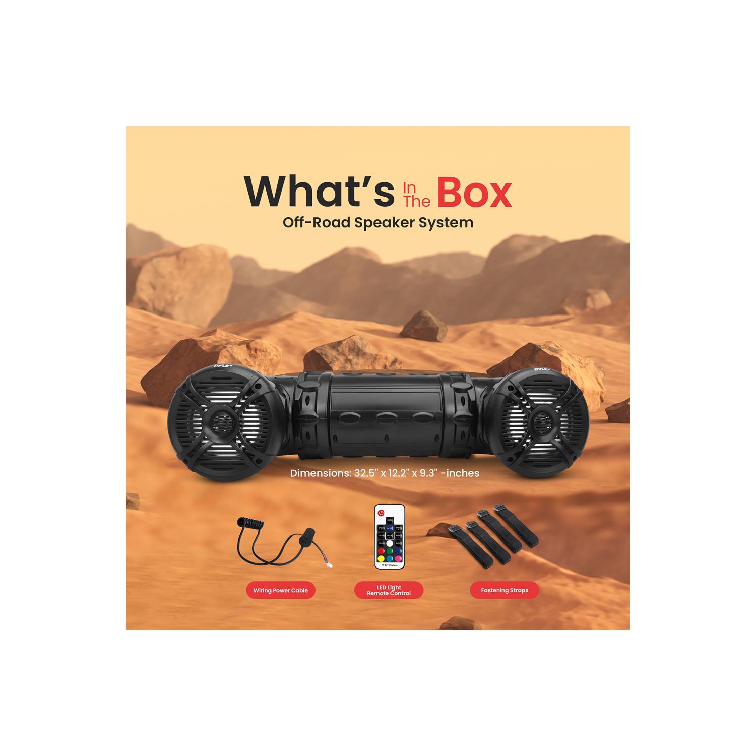 Haut-parleurs nautiques Bluetooth étanches, système sonore amplifié, lumières DEL multicolores programmables intégrées, haut-parleurs de 8 po, 1000 W