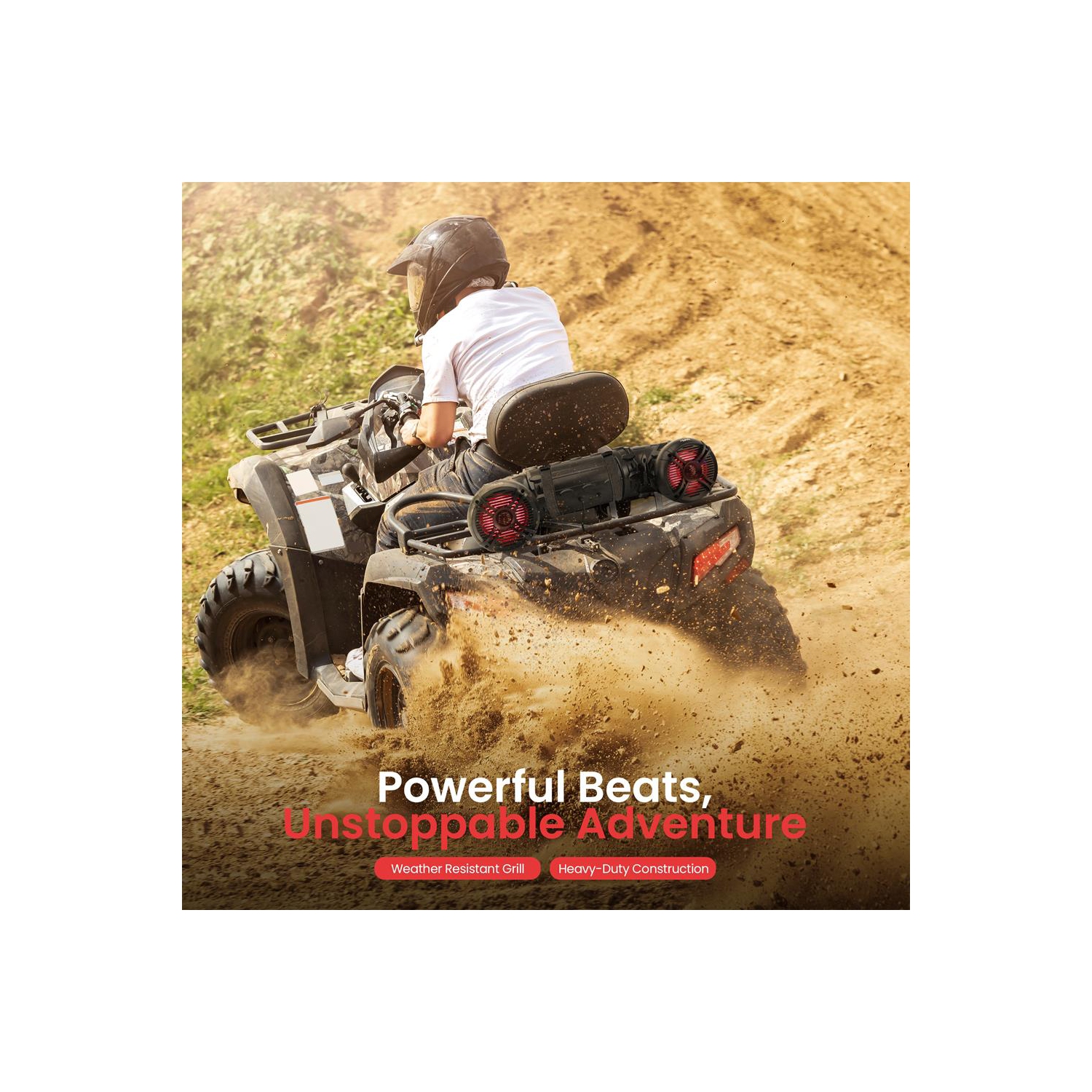 Haut-parleurs nautiques Bluetooth étanches, système sonore amplifié, lumières DEL multicolores programmables intégrées, haut-parleurs de 8 po, 1000 W