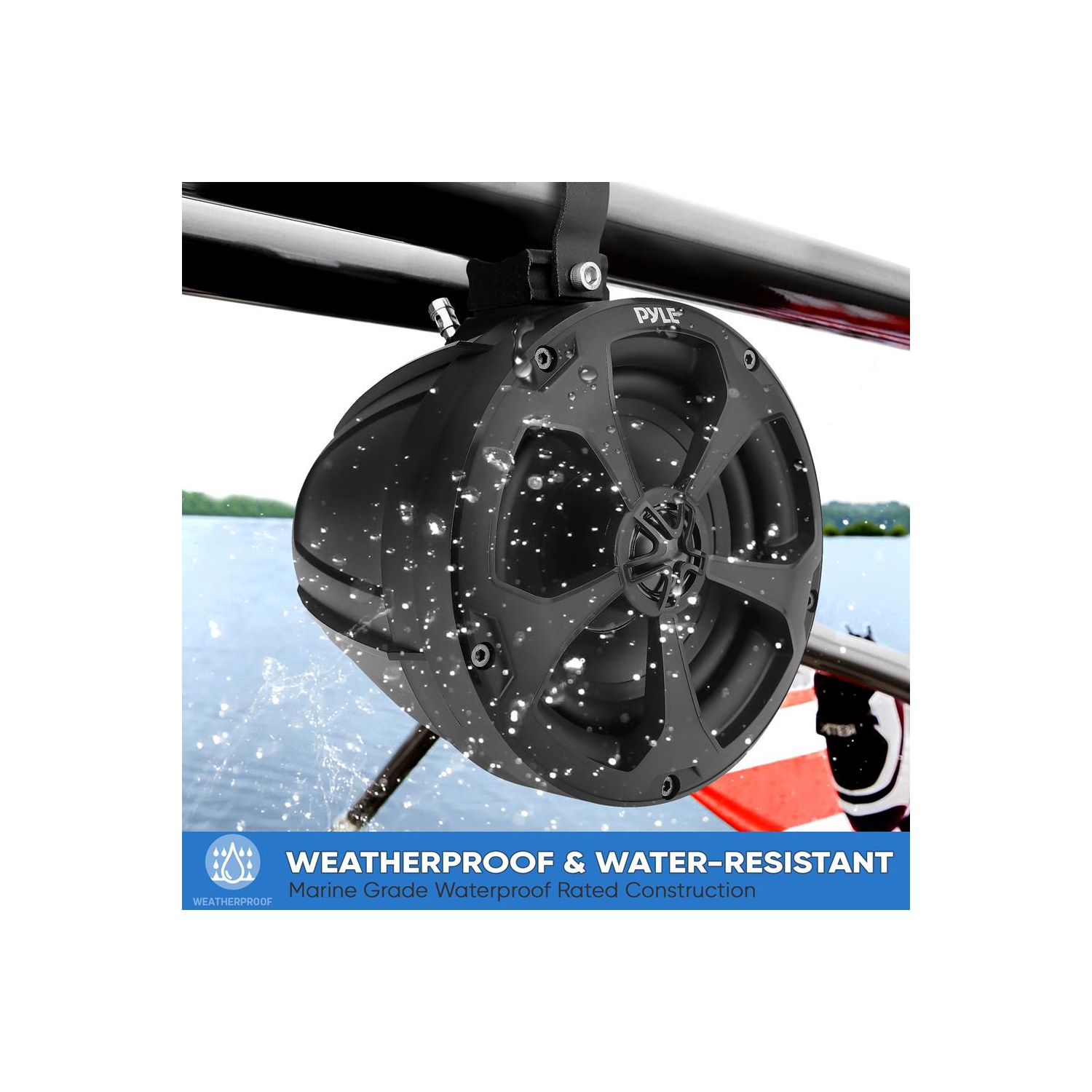 Haut-parleurs tout-terrain étanches de 5,25 po - système de haut-parleurs compacts pour véhicules de sports motorisés de VUTT (paire)