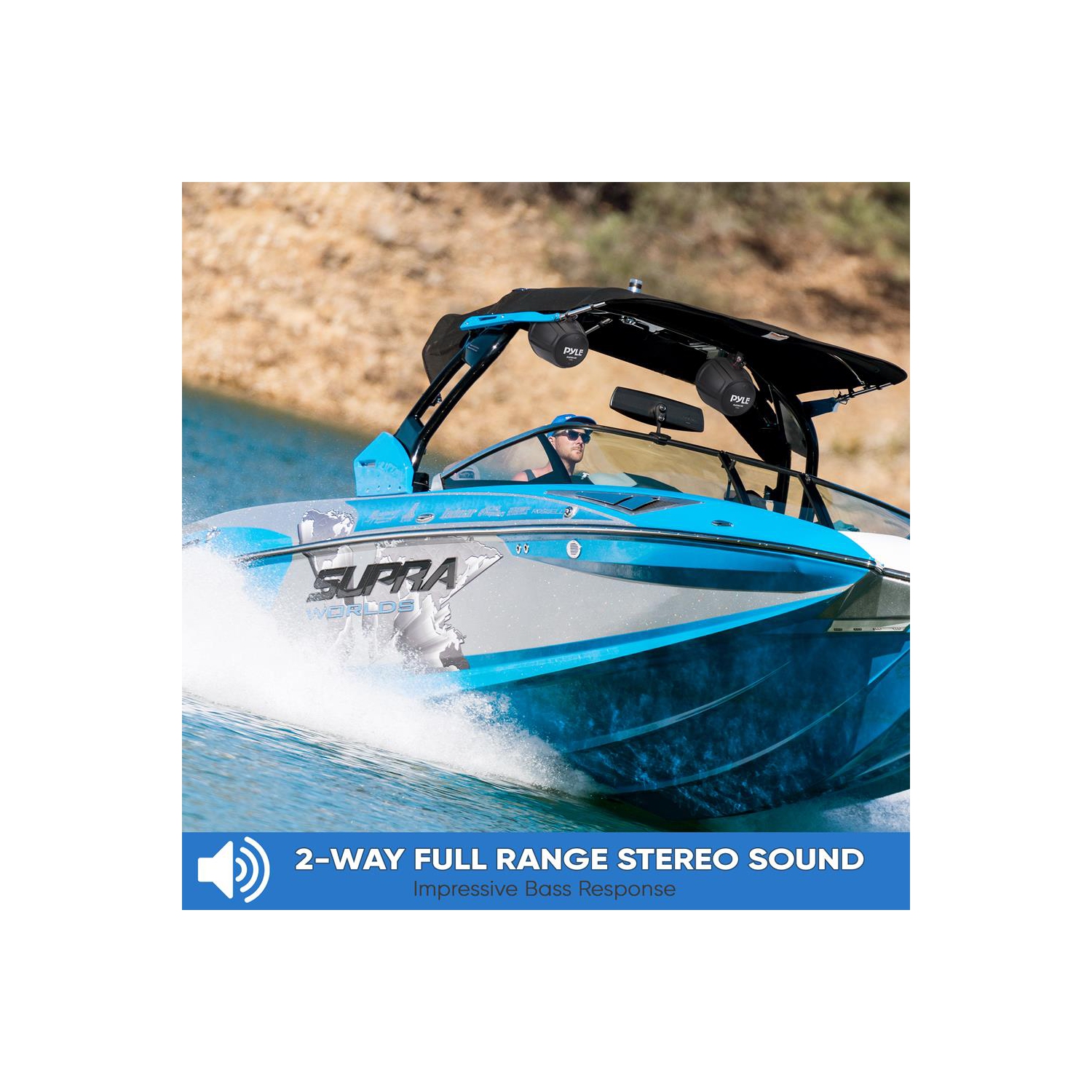 Haut-parleurs tout-terrain étanches de 5,25 po - système de haut-parleurs compacts pour véhicules de sports motorisés de VUTT (paire)