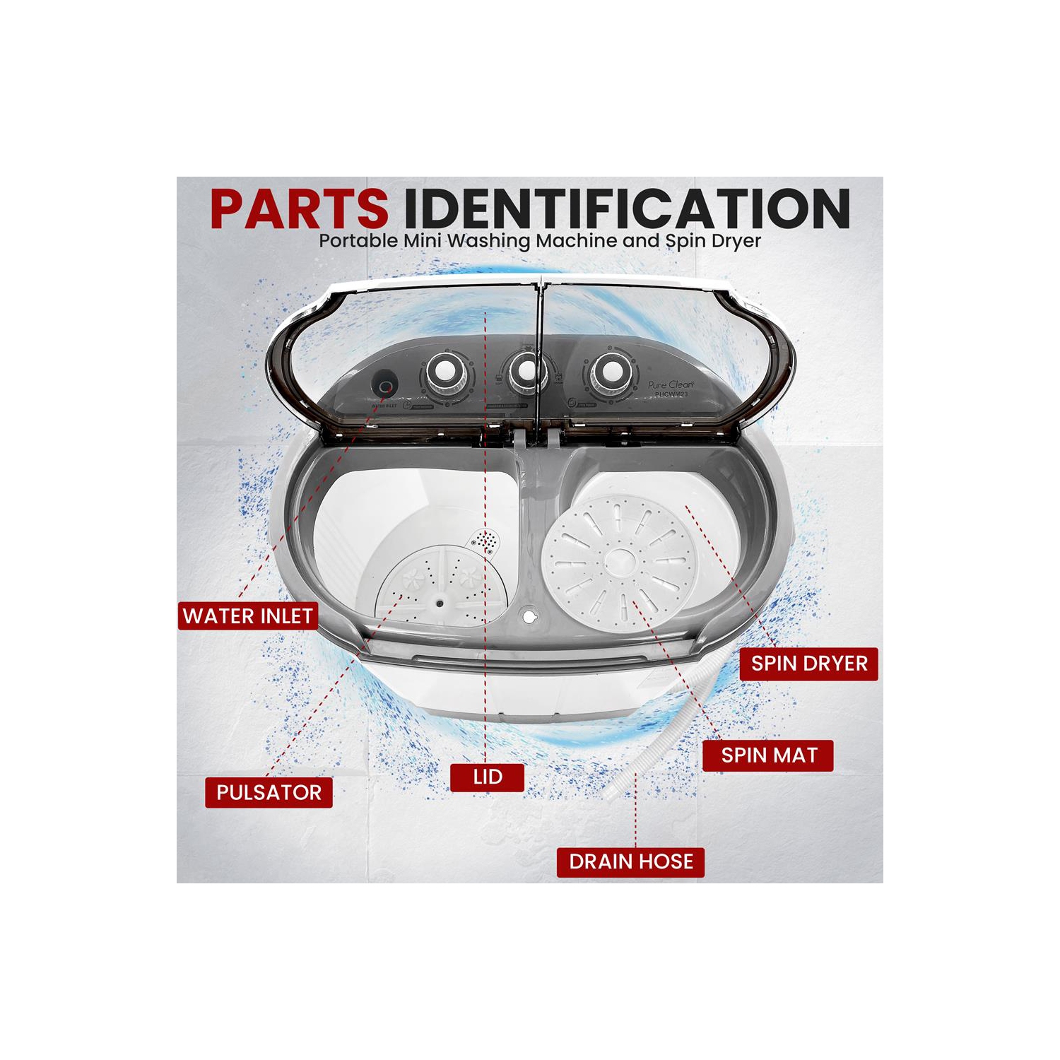 Deco Home compact laveuse et sécheuse - Mini laveuse portative et sécheuse à essorage