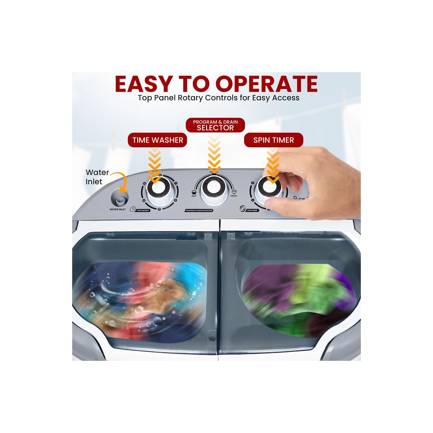 Deco Home compact laveuse et sécheuse - Mini laveuse portative et sécheuse à essorage