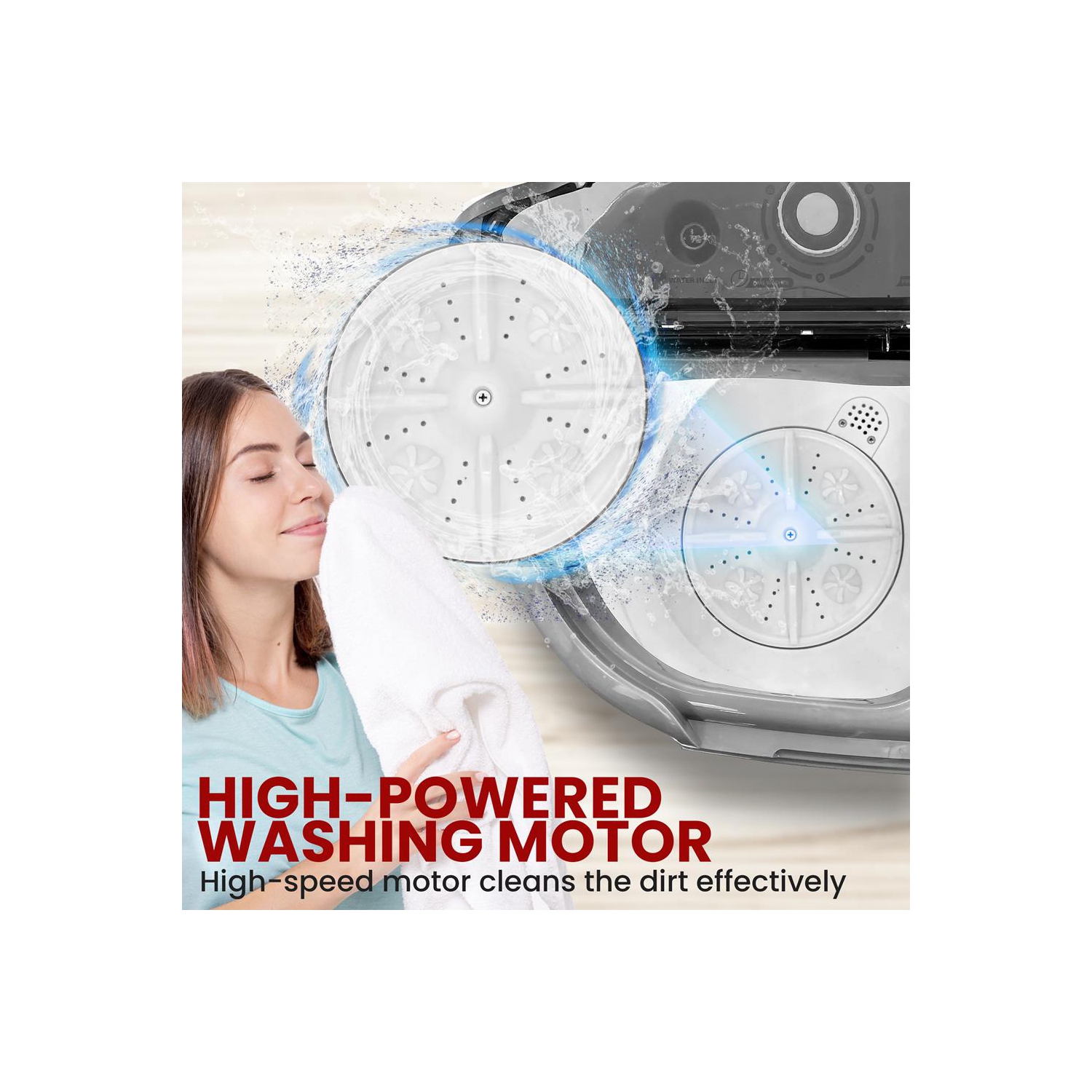 Deco Home compact laveuse et sécheuse - Mini laveuse portative et sécheuse à essorage