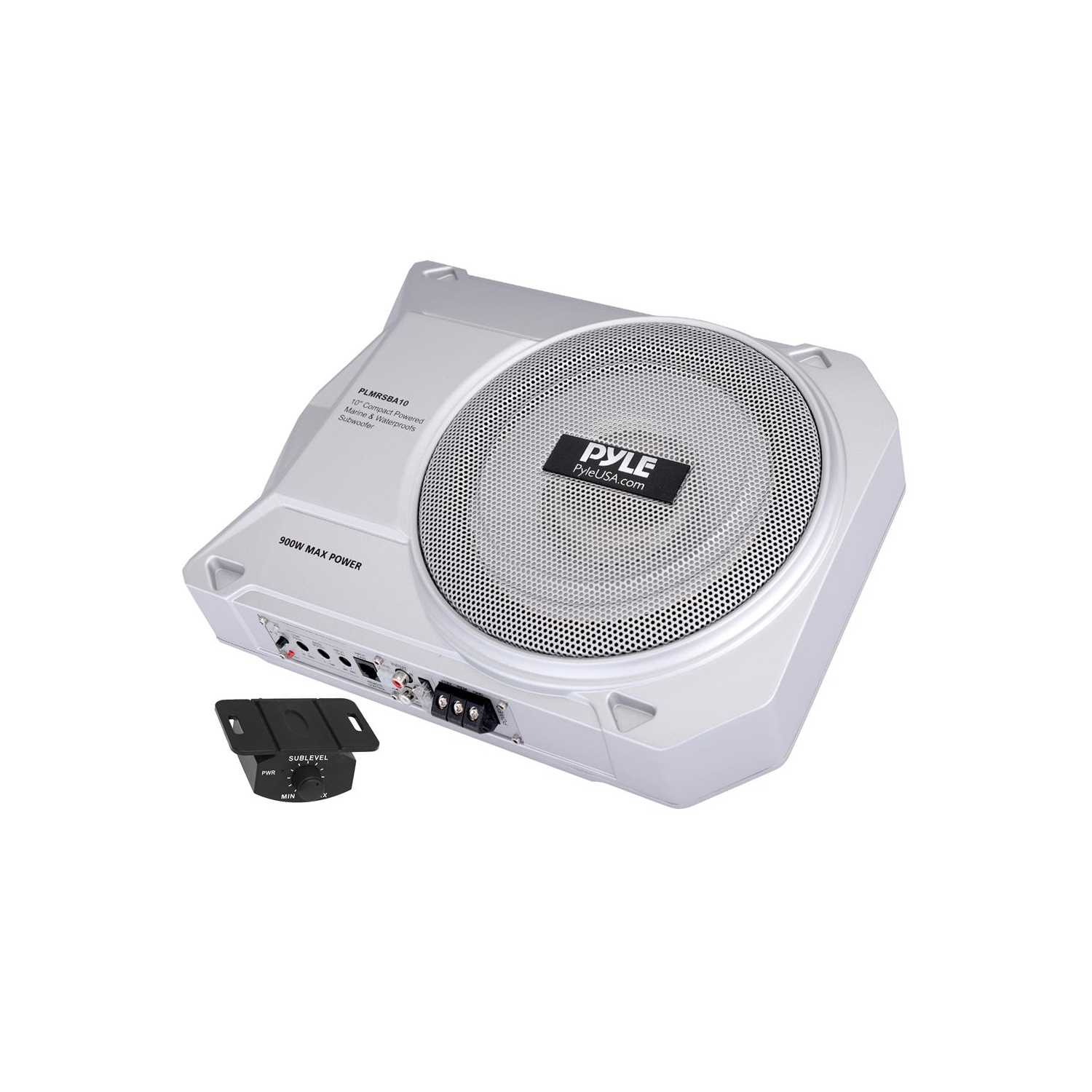 Système de haut-parleur d’extrêmes graves actif et étanche à faible profil de 10 po et 900 watts, idéal pour les installations sous le siège