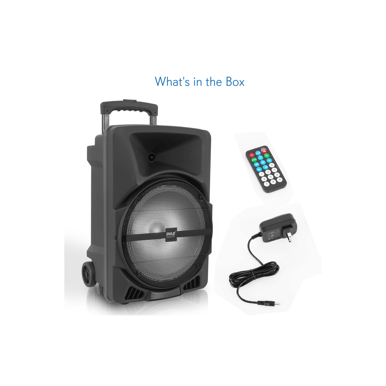 Haut-parleur Bluetooth intérieur/extérieur avec batterie rechargeable intégrée, lumières de fête clignotantes, lecteurs MP3/USB, radio FM