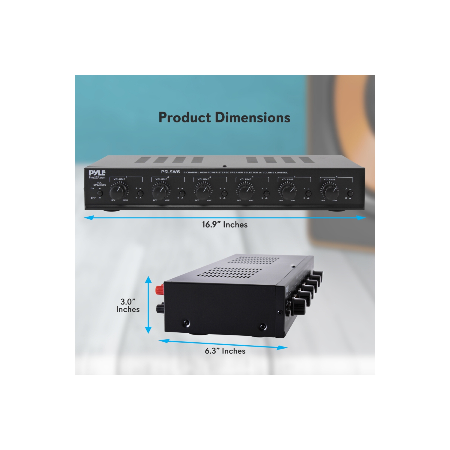 Multi-Zone Speaker Selector, 6-Channel Audio Speaker Receiver System