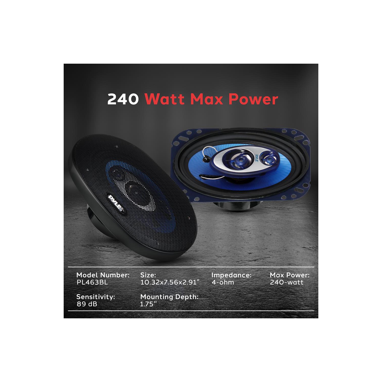 Haut-parleurs à trois voies 240 W 4 x 6 po