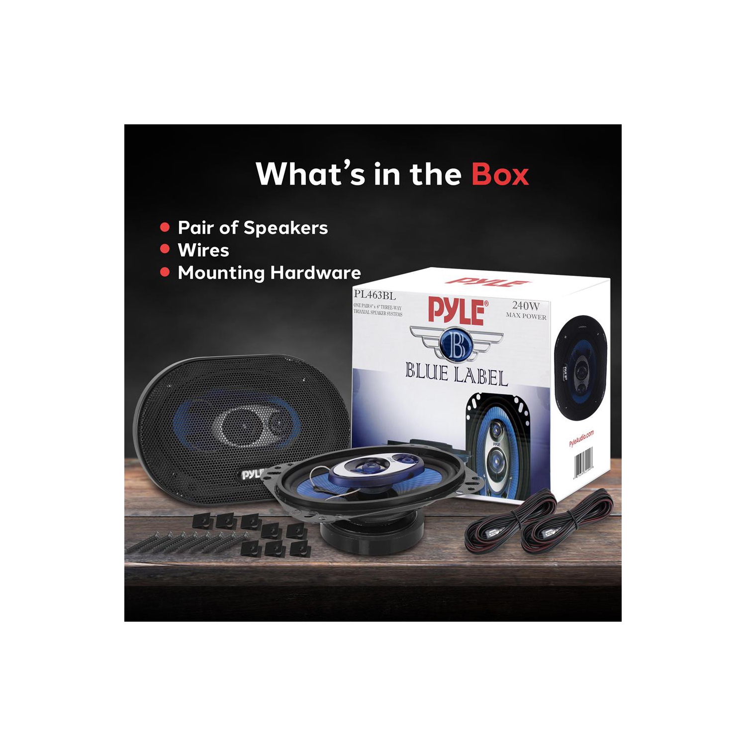 Haut-parleurs à trois voies 240 W 4 x 6 po