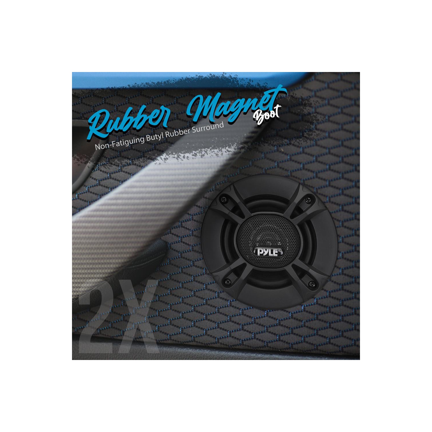 Three-Way Sound Speaker System - One Pair 5.25'' Three-Way Triaxial Loud Audio, 240 Watts w/ 4 Ohm Impedance and 3/4'' Piezo Tweeter for Car