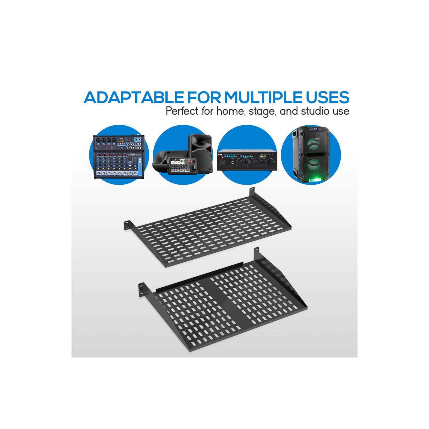 2U étagères pour bâti de serveur - Plateau de montage universel pour bâti de serveur de périphériques