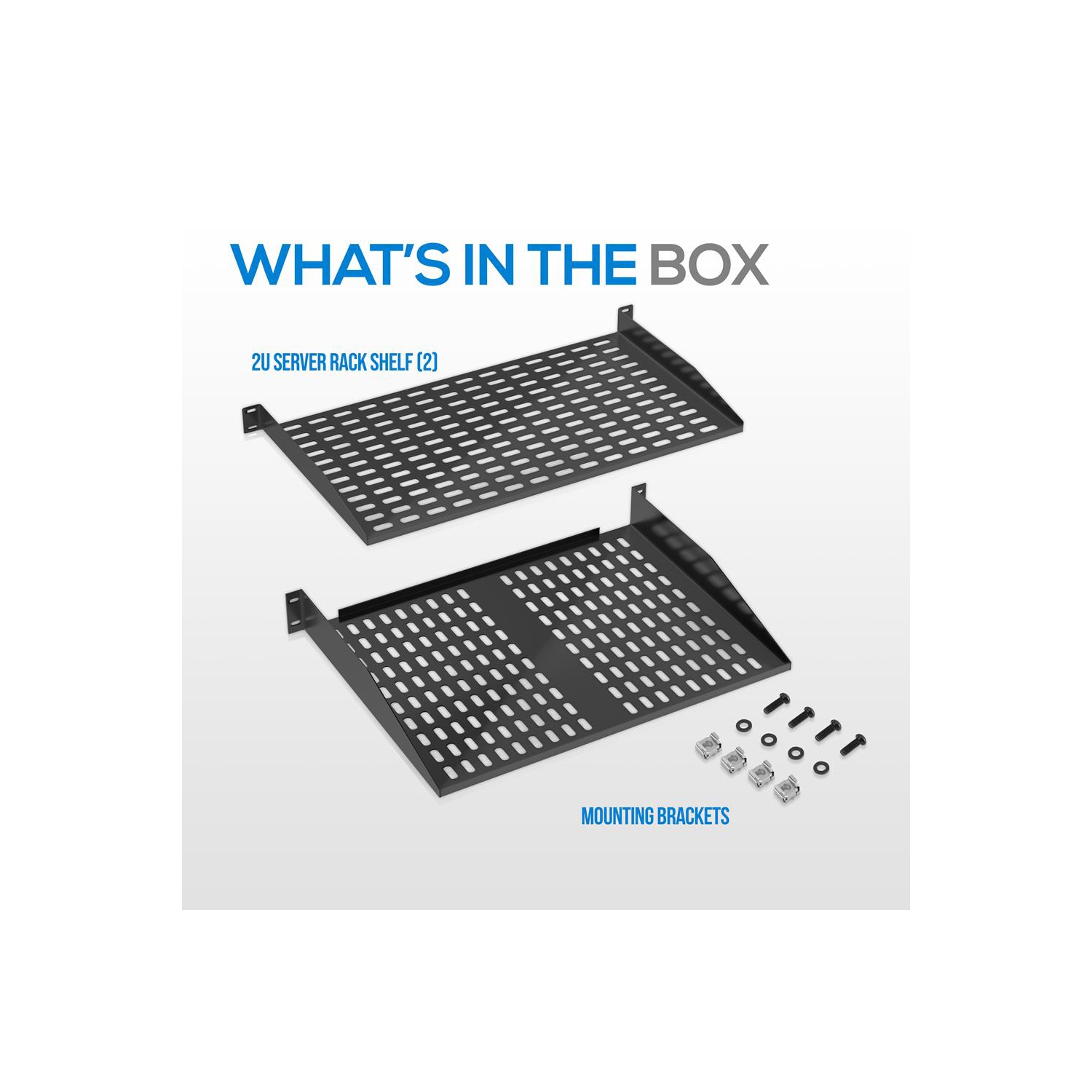 2U étagères pour bâti de serveur - Plateau de montage universel pour bâti de serveur de périphériques