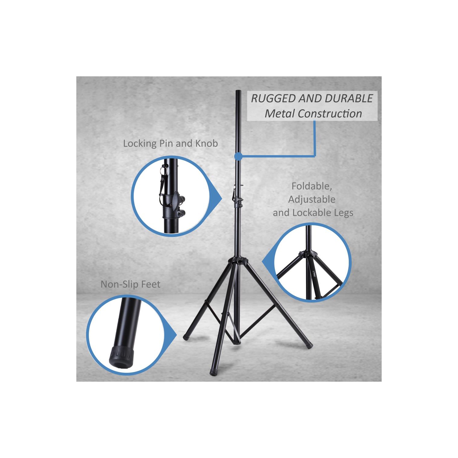 Dual Universal Speaker Stand Mount Holders, Height Adjustable