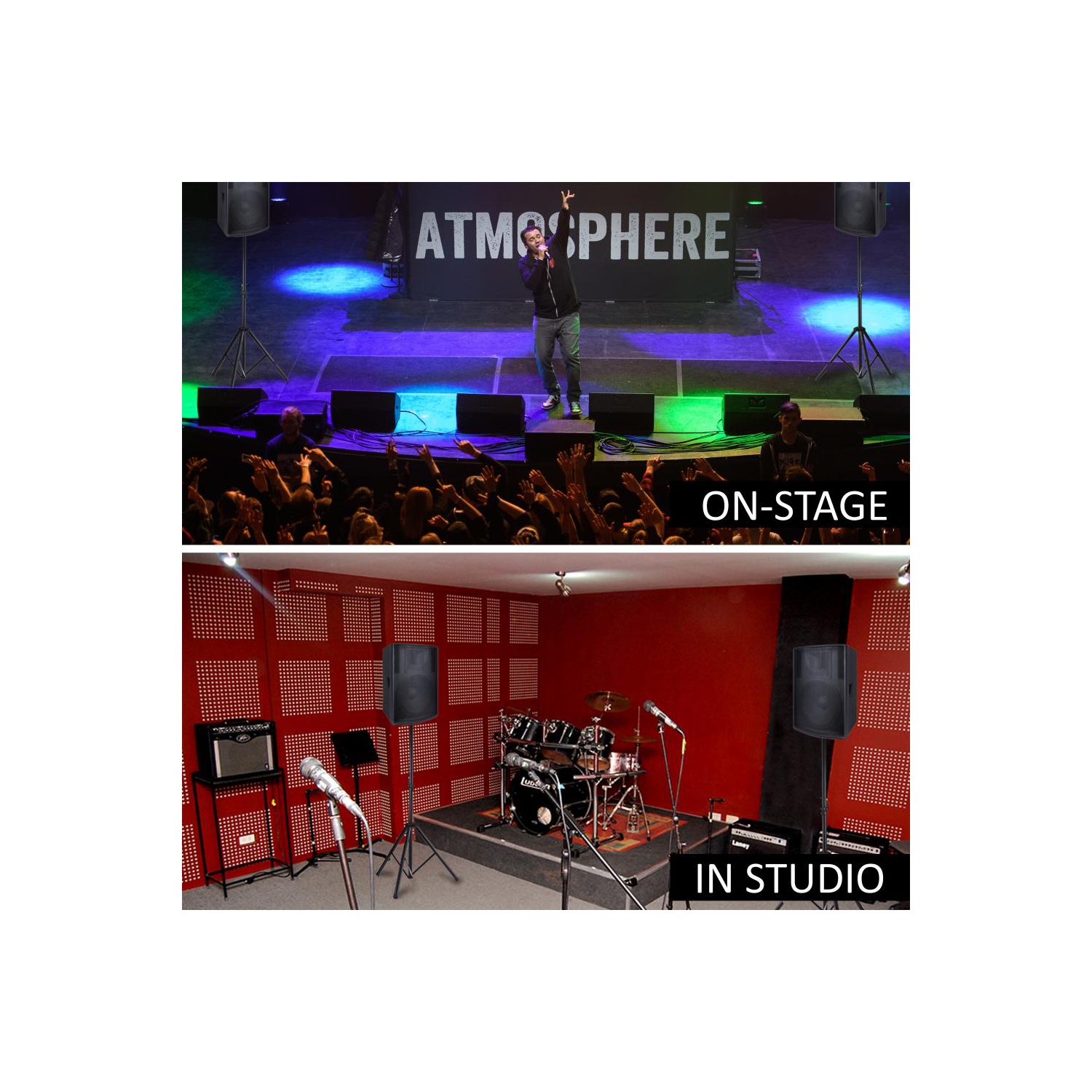 Dual Universal Speaker Stand Mount Holders, Height Adjustable