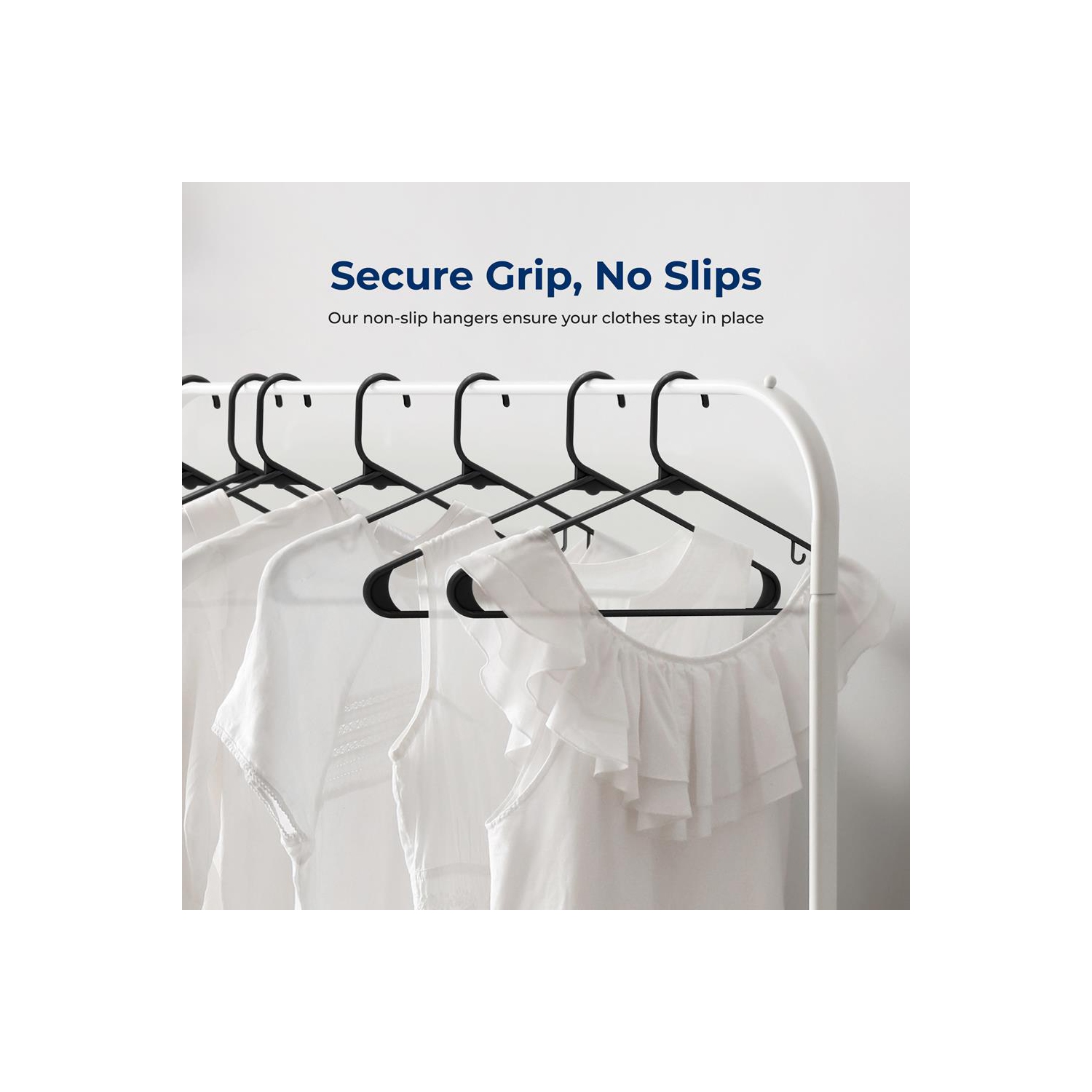 200 Pieces Plastic Hangers - Non-Slip, Sturdy, and Heavy Duty Coat Set with 360° Swivel Hook for Clothes