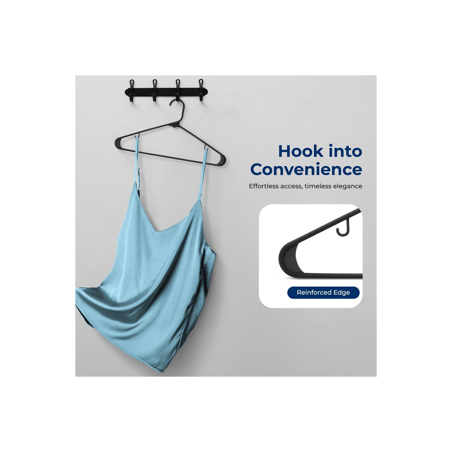 200 Pieces Plastic Hangers - Non-Slip, Sturdy, and Heavy Duty Coat Set with 360° Swivel Hook for Clothes