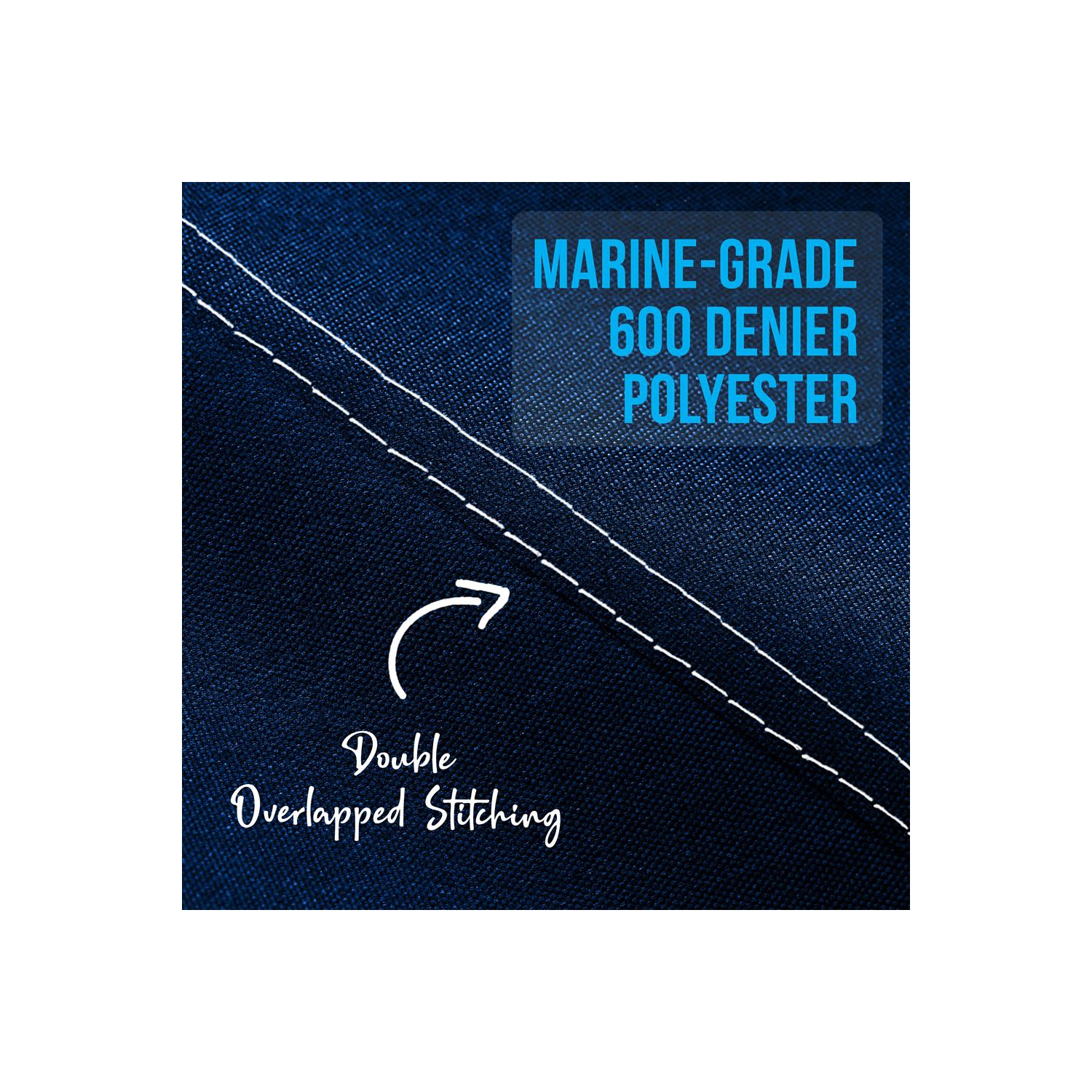 3 Bow Bimini Top - 2 Straps and 2 Rear Support Poles with Marine-Grade 600D Polyester Canvas