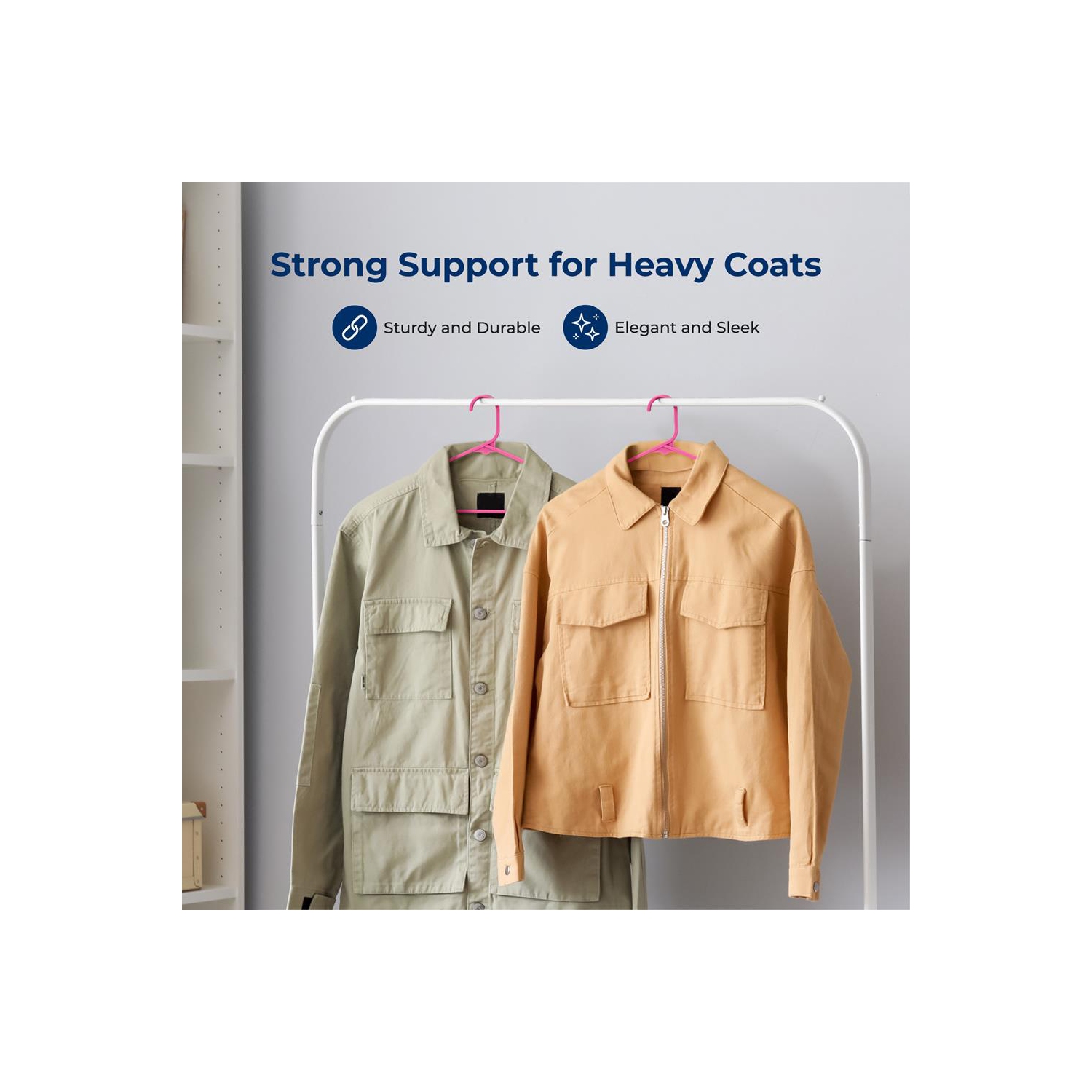 150 Pieces Plastic Hangers - Non-Slip, Sturdy, and Heavy Duty Coat Set with 360° Swivel Hook for Clothes