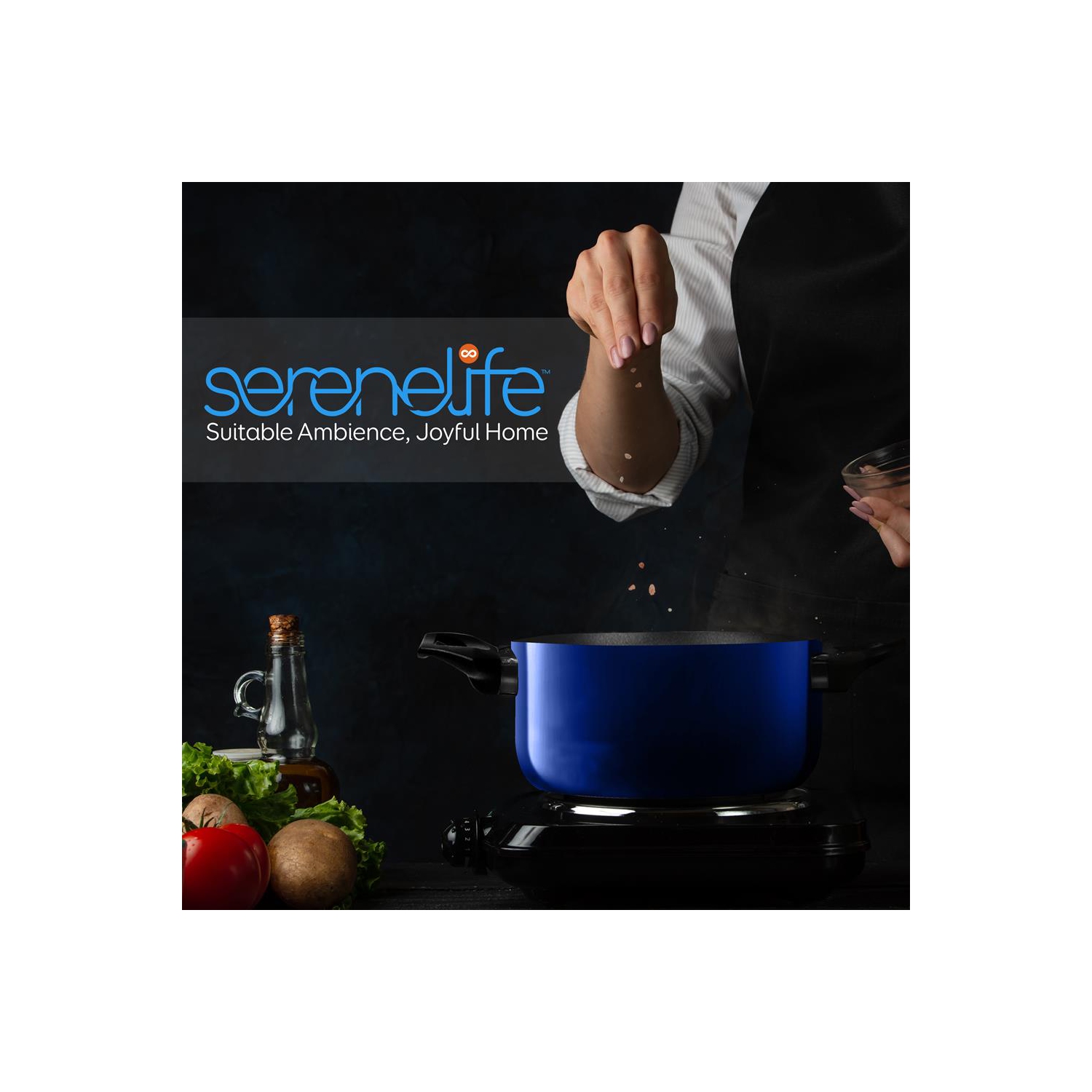 Kitchenware Pots & Pans Set – Basic Kitchen Cookware, Black Non-Stick Coating Inside, Heat Resistant Lacquer