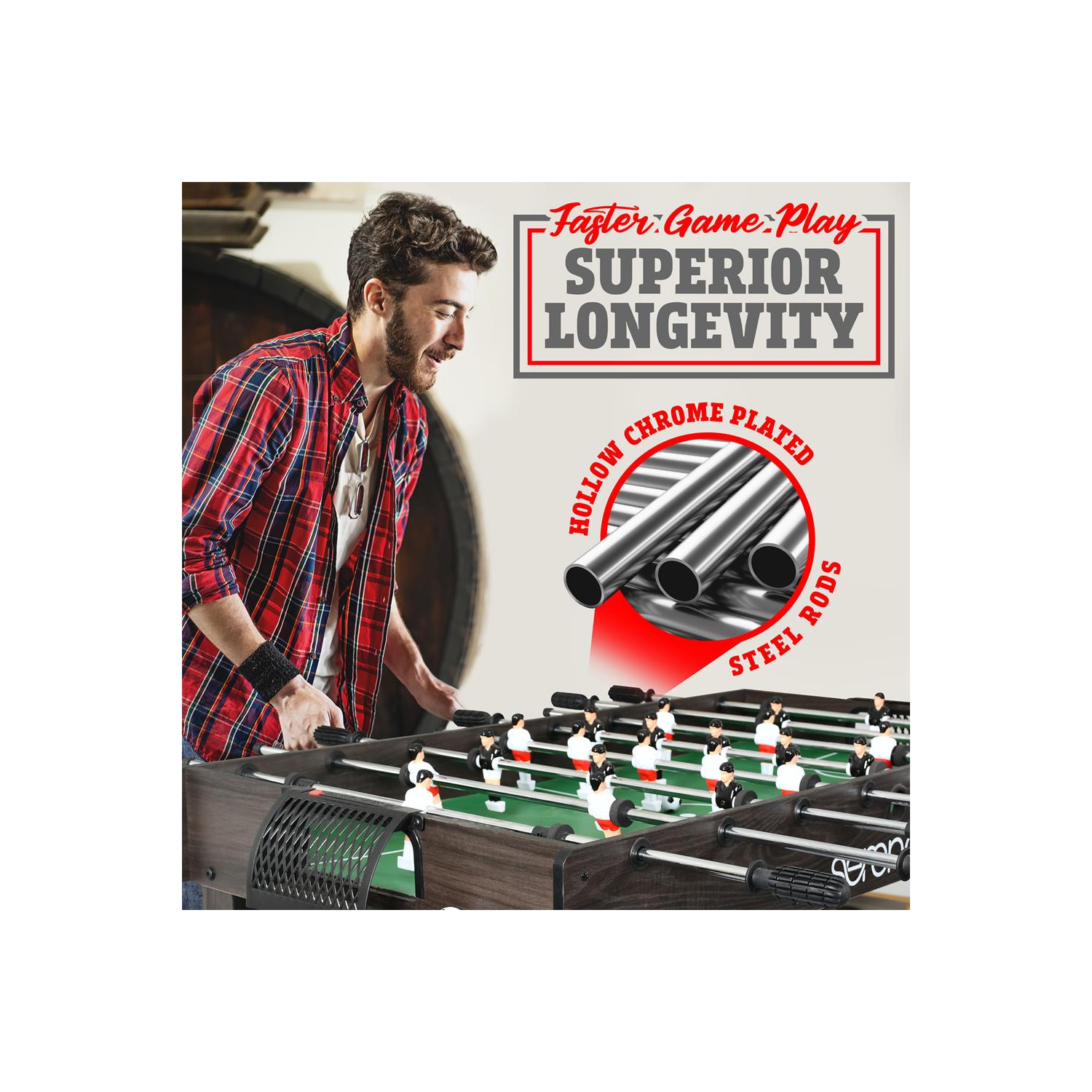 48'' Competition Sized Foosball Table - Arcade Table Soccer for Home & Game Room with 2 Balls