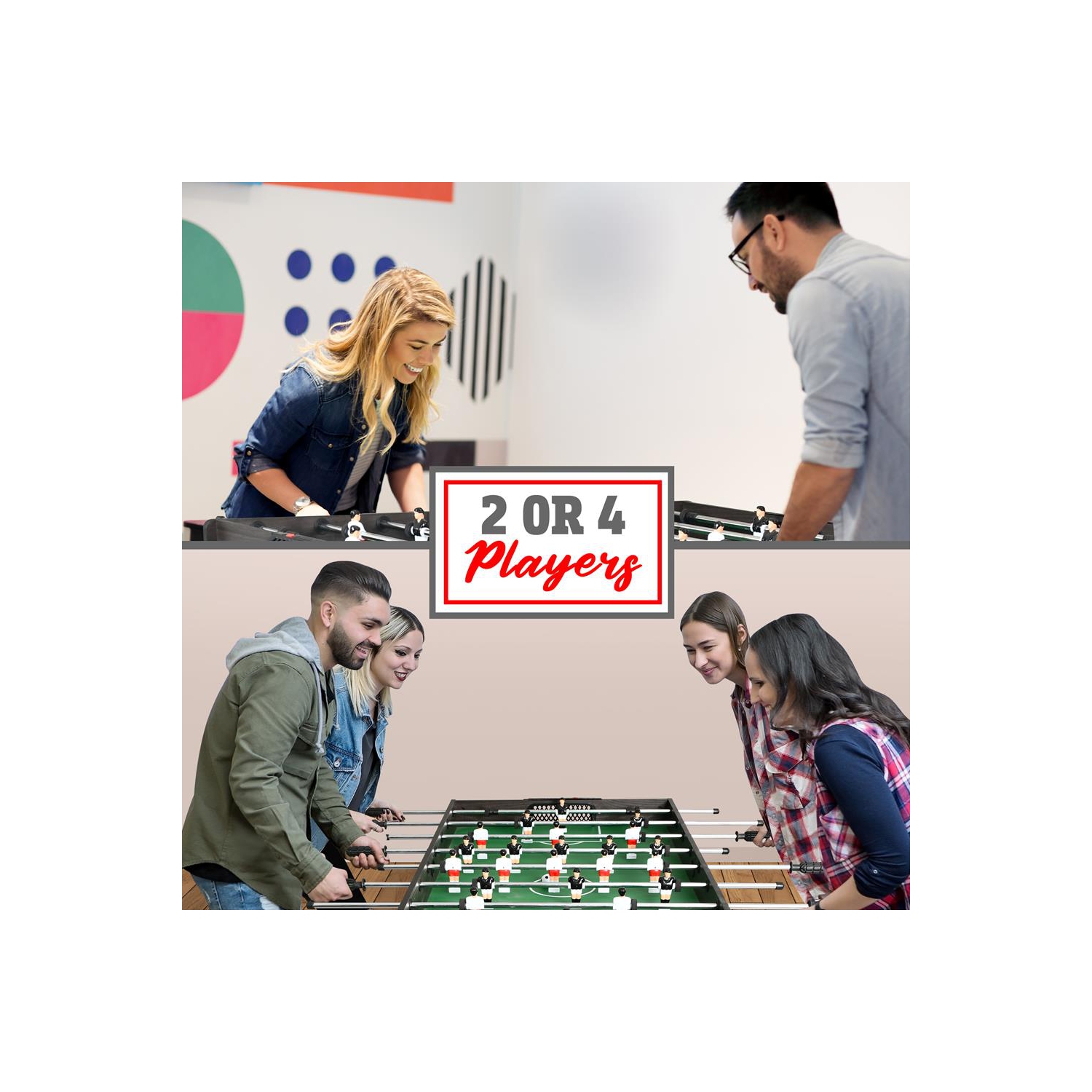 48'' Competition Sized Foosball Table - Arcade Table Soccer for Home & Game Room with 2 Balls