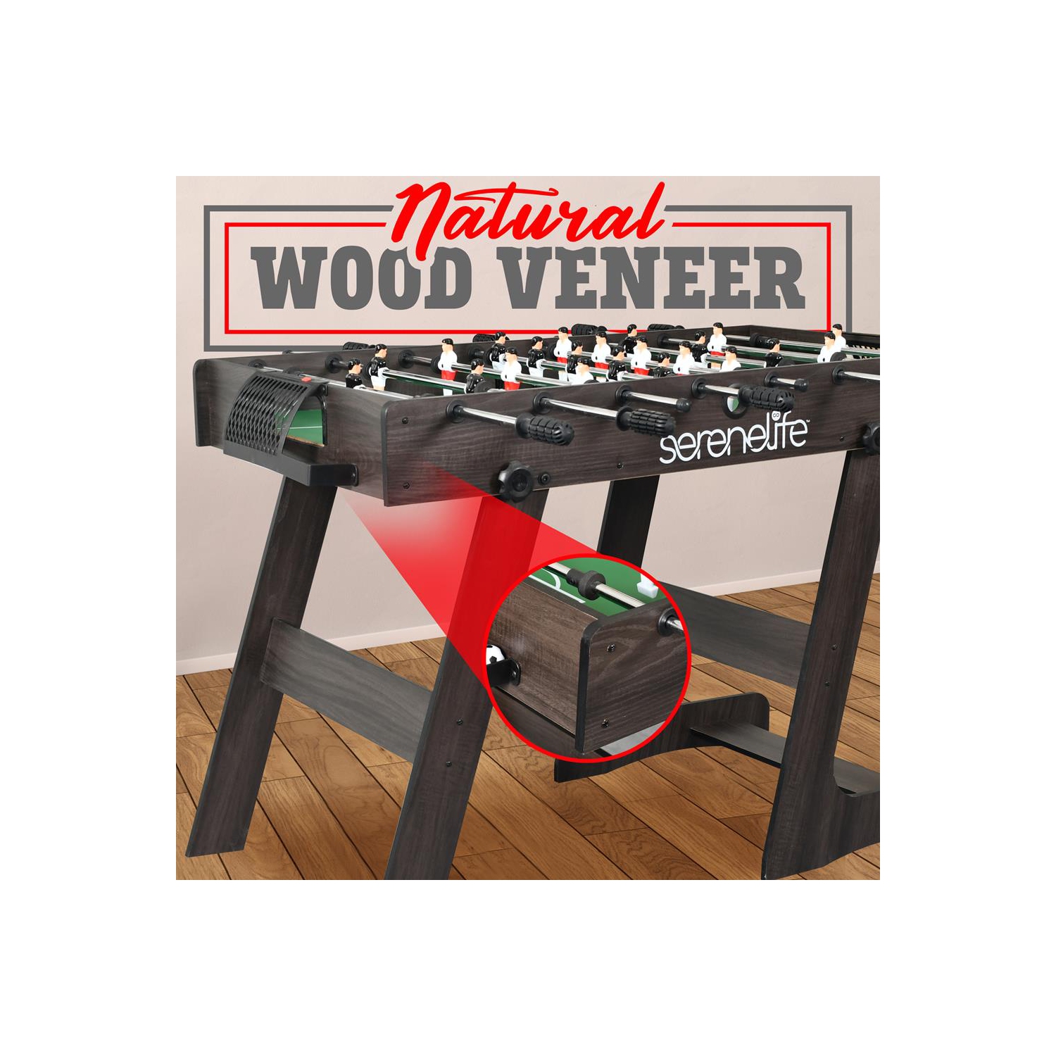 Table de soccer pliable de 48 po de taille compétition - jeu d'arcade de soccer de table pour la maison et salle de jeu avec 2 balles