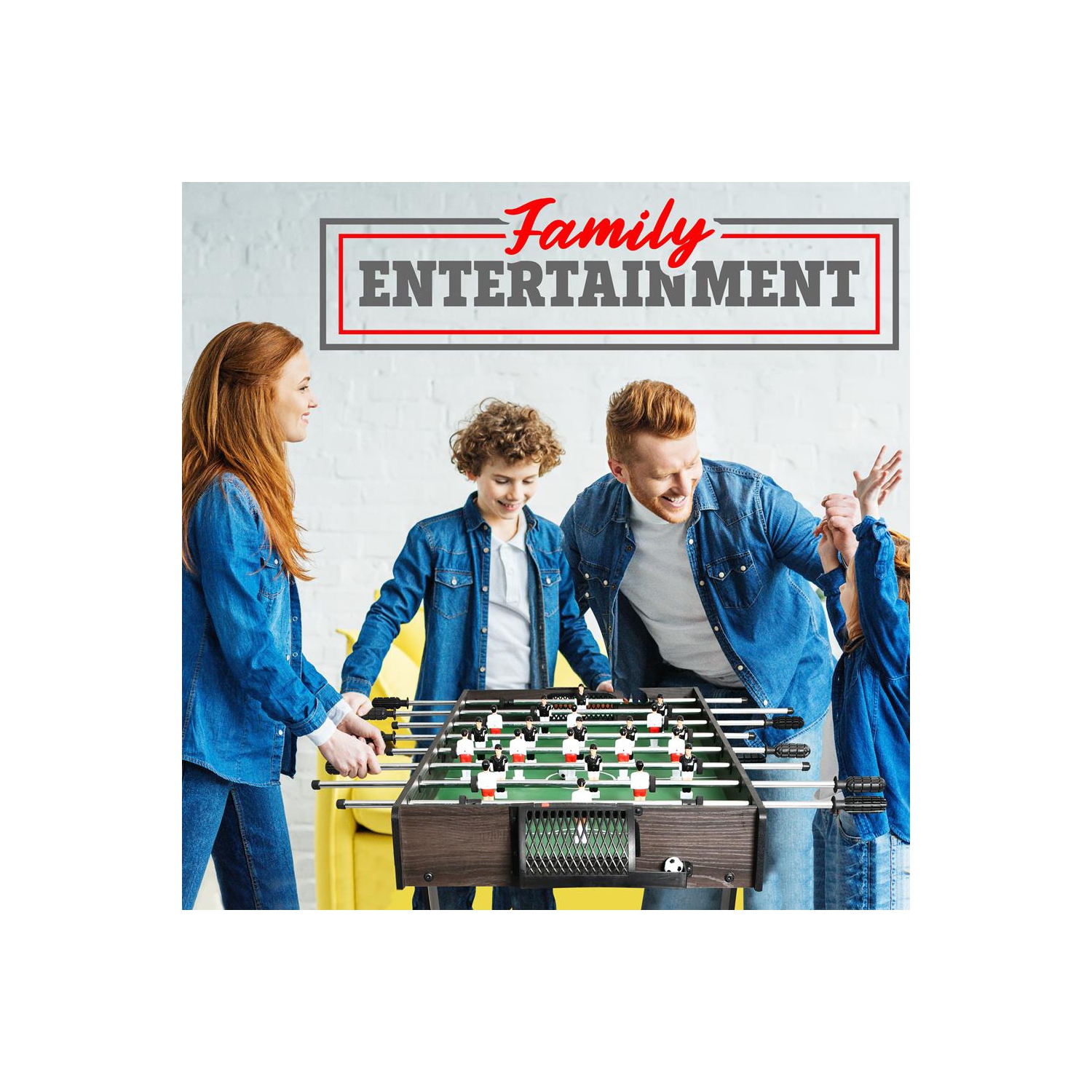 Table de soccer pliable de 48 po de taille compétition - jeu d'arcade de soccer de table pour la maison et salle de jeu avec 2 balles