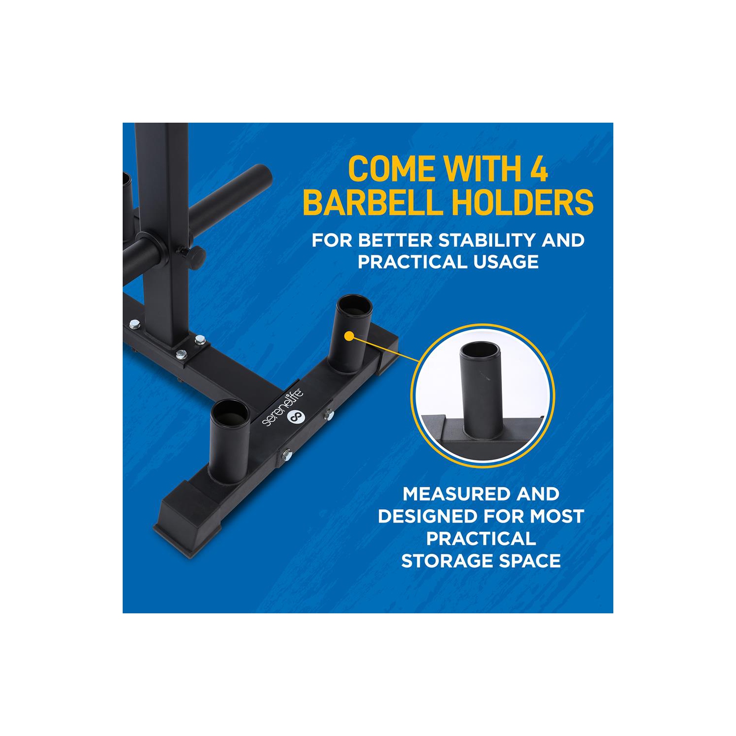 Weight Plate Rack with Barbell Holders, 800-Pound Capacity