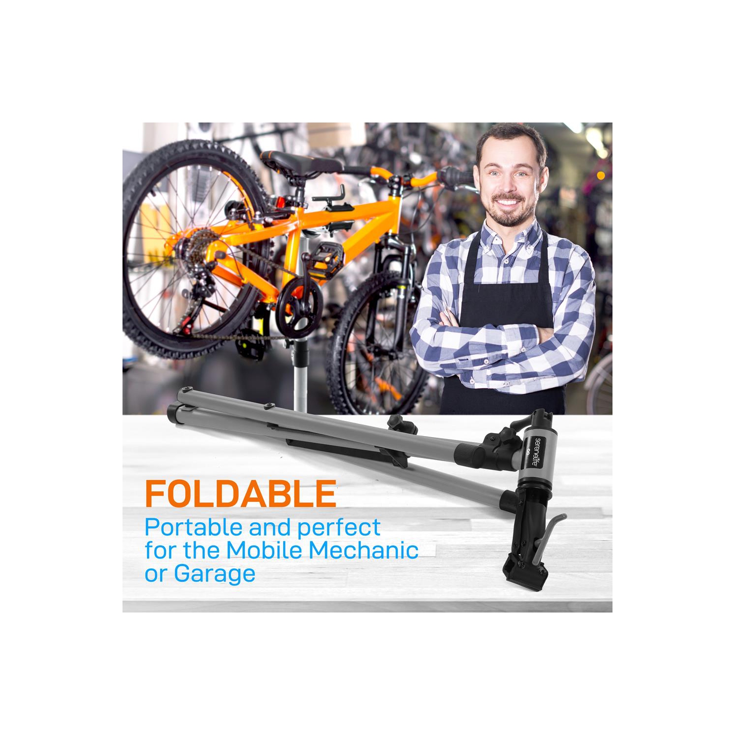 Home Mechanic Bicycle Repair Stand - Height Adjustable with Upgraded Collar and Leg Supports, Holds Up to 80 lbs.