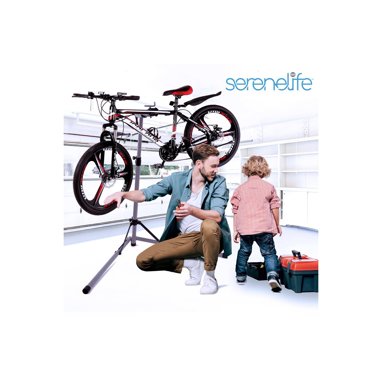 Home Mechanic Bicycle Repair Stand - Height Adjustable with Upgraded Collar and Leg Supports, Holds Up to 80 lbs.