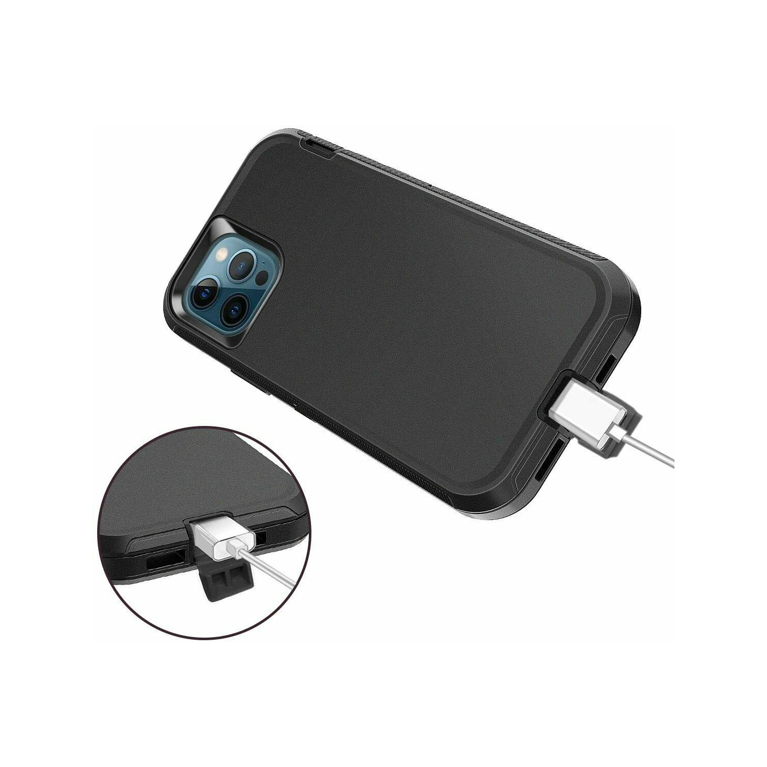 Étui rigide ajusté Defender de Supershield Ultimate Protection pour iPhone 14/13 - Noir