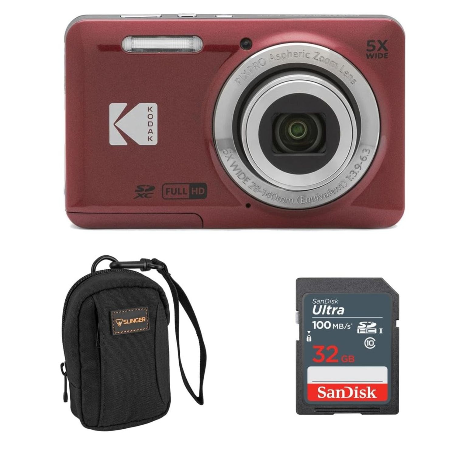 KODAK PIXPRO FZ55-BK 16MP Digital Camera 5X Optical Zoom 28mm Wide