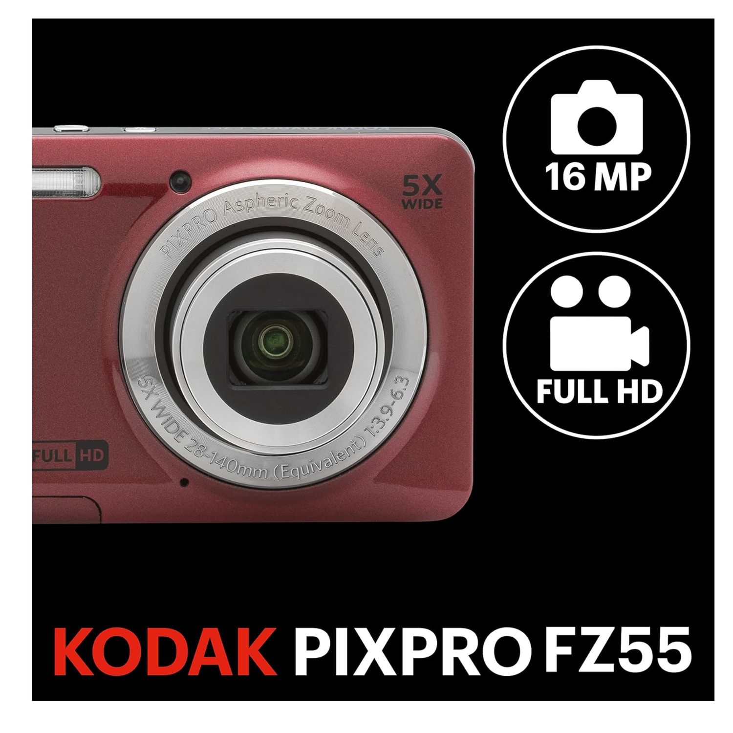 KODAK PIXPRO FZ55RD2Aレッド 新品)Kodak (コダック) PIXPRO FZ55RD2A レッド（商品ID