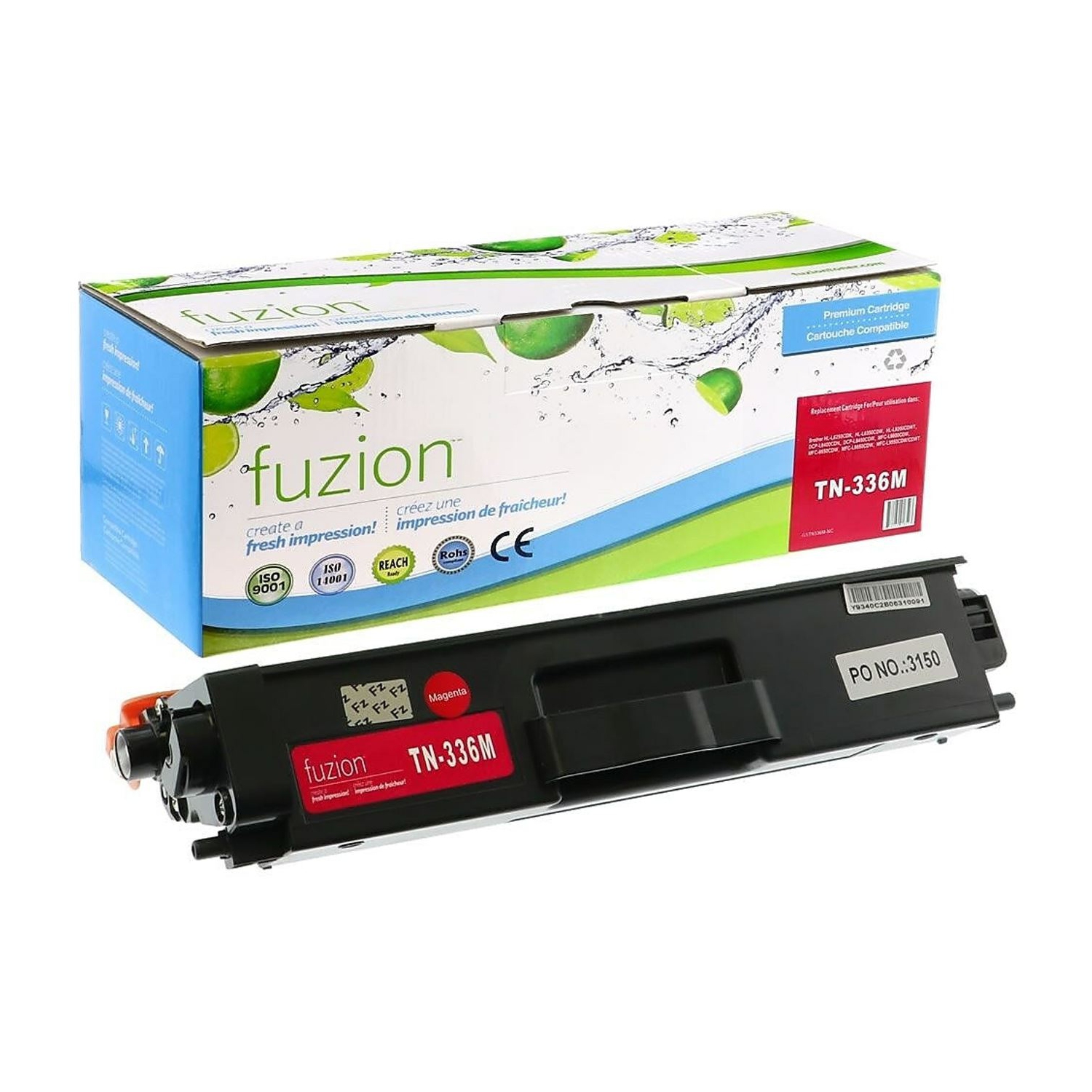 ** GARANTIE DE 365 JOURS **/ Brother TN-336&nbsp;M | FUZION™336&nbsp;M, Cartouche de toner magenta réusinée. Pour : HL-L8250 - MFC-L8850CDW. Par
