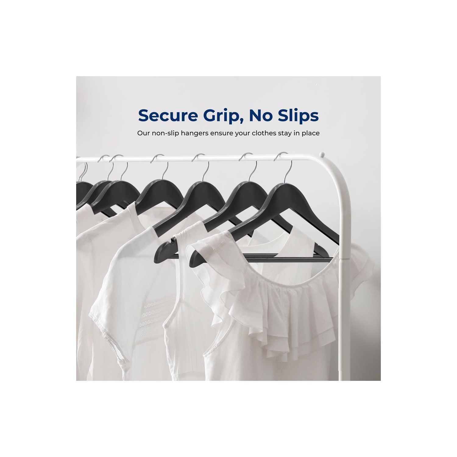 20 Pieces Wooden Hangers - Non-Slip, Sturdy, and Heavy Duty Suit Hanger Set with Chrome 360° Swivel Hook and Notches Design for Clothes