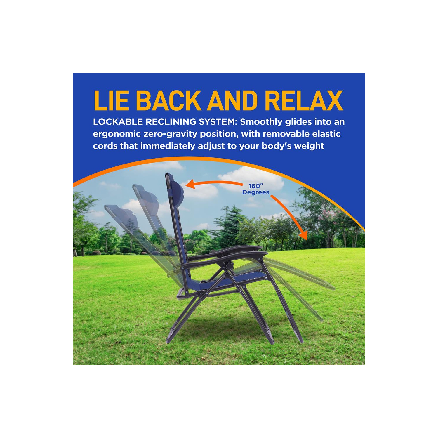 Outdoor Adjustable Zero Gravity Lounge Chair Recliners with Table and Padded Headrest Pillows, 2 Pack,