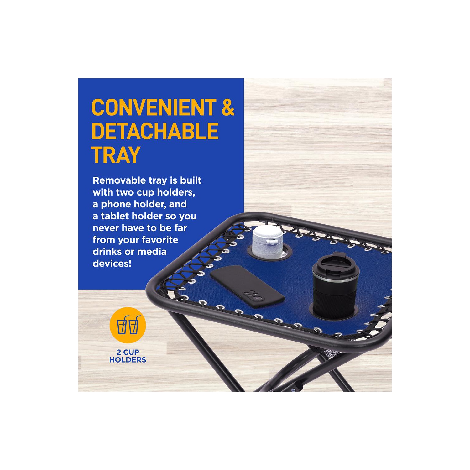 Outdoor Adjustable Zero Gravity Lounge Chair Recliners with Table and Padded Headrest Pillows, 2 Pack,