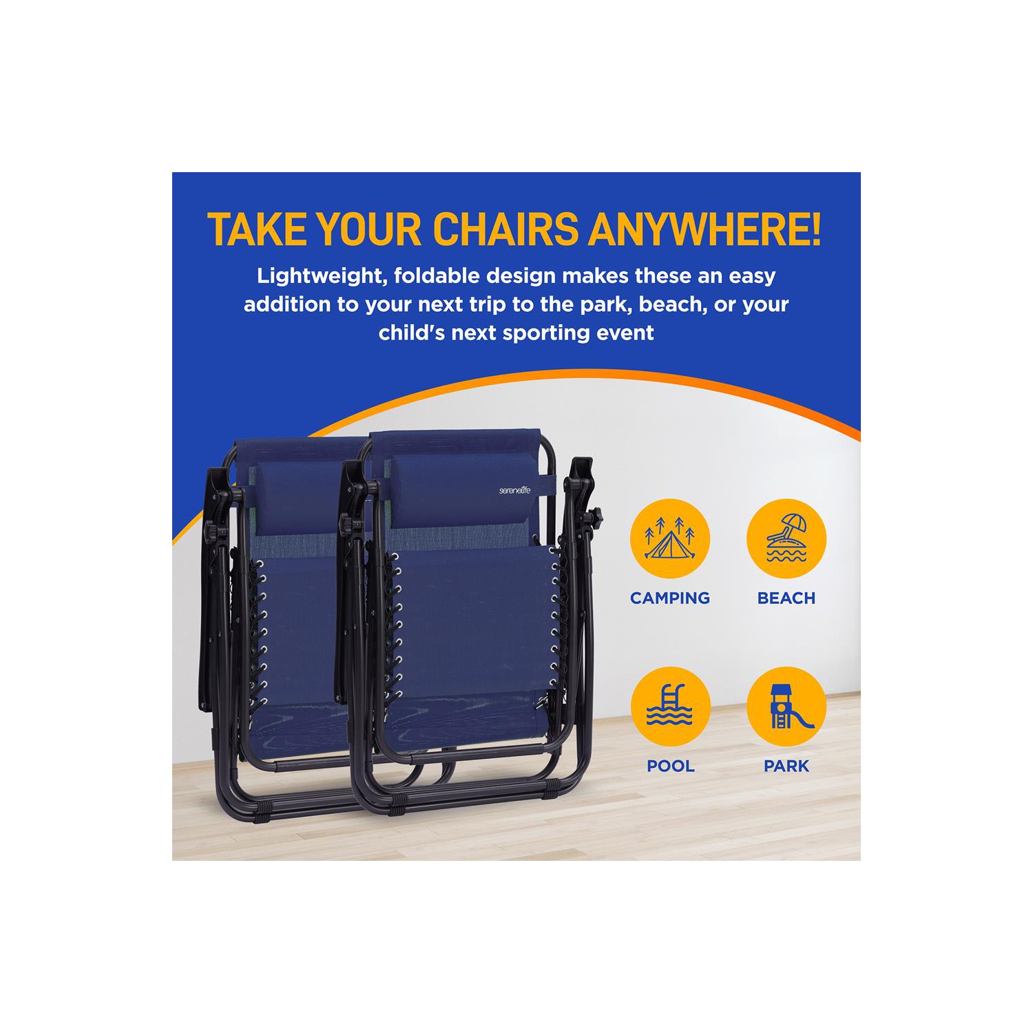 Outdoor Adjustable Zero Gravity Lounge Chair Recliners with Table and Padded Headrest Pillows, 2 Pack,