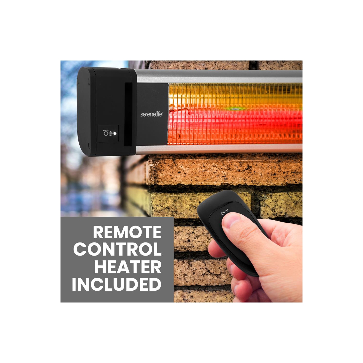 Radiateur de patio mural – Télécommande pour plafond et radiateur de patio mural avec réflecteur en aluminium de haute qualité