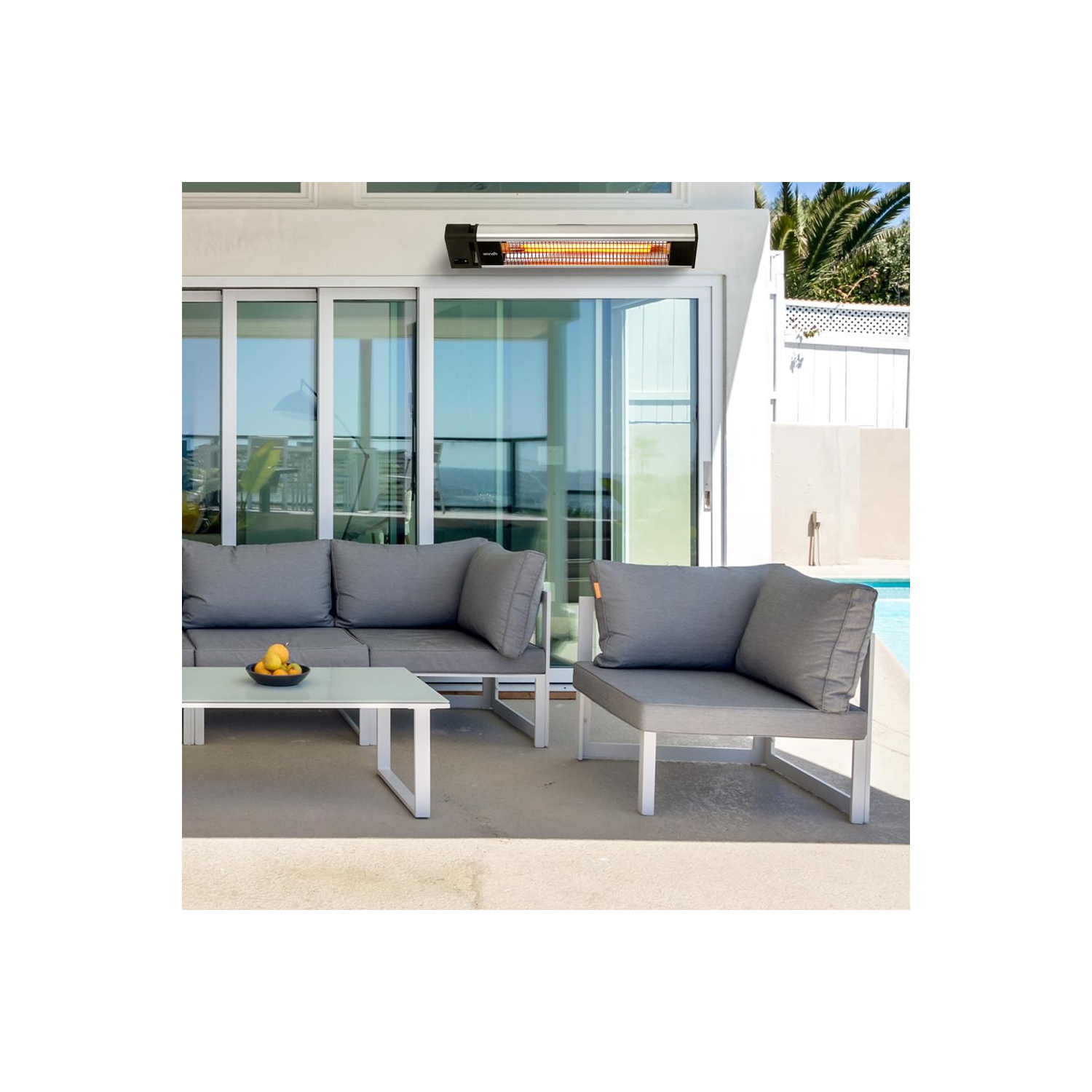 Radiateur de patio mural – Télécommande pour plafond et radiateur de patio mural avec réflecteur en aluminium de haute qualité