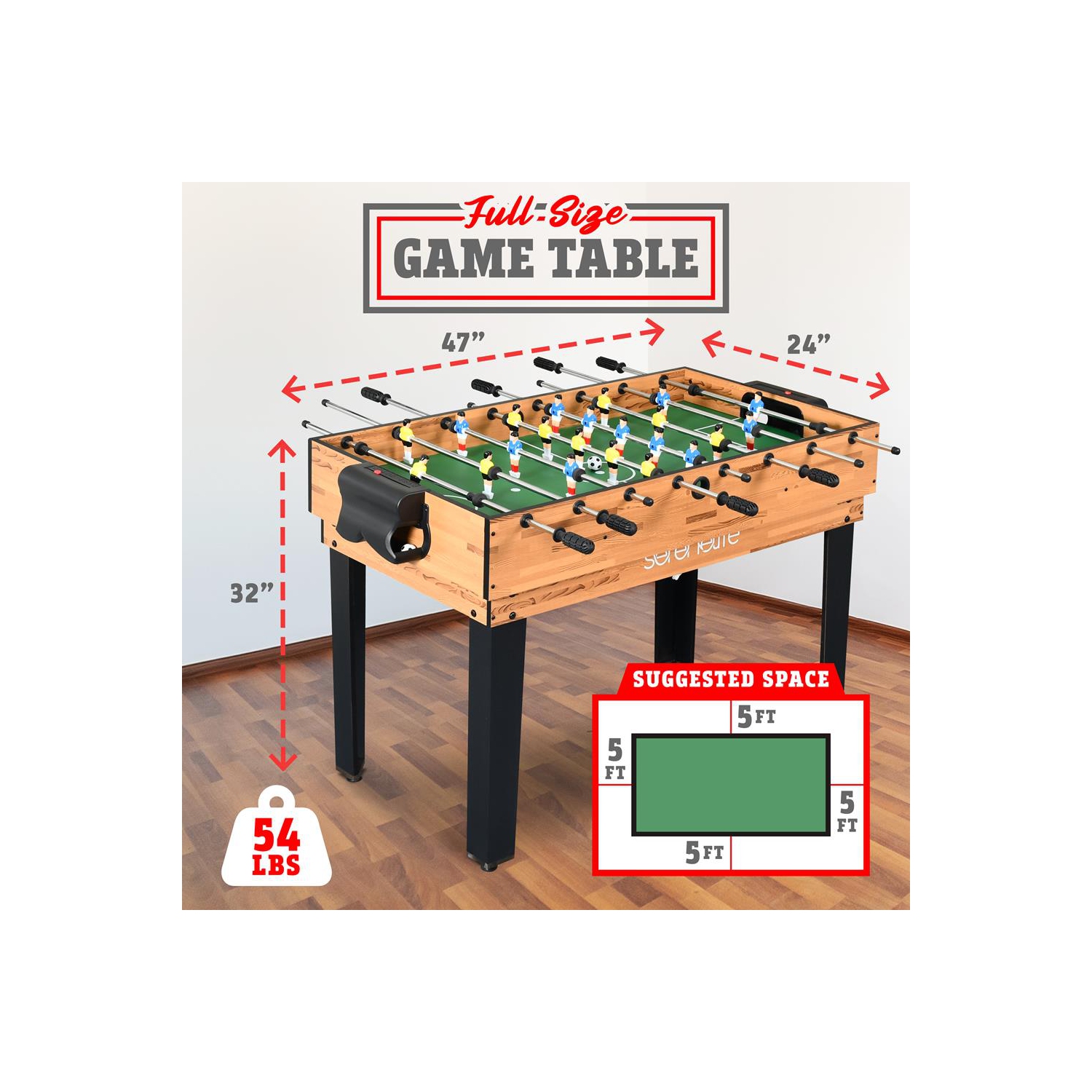 Table de jeu multifonction 4-en-1 : comprend une table de billard Steady, une table de hockey, une table de soccer et une table de Pingpong