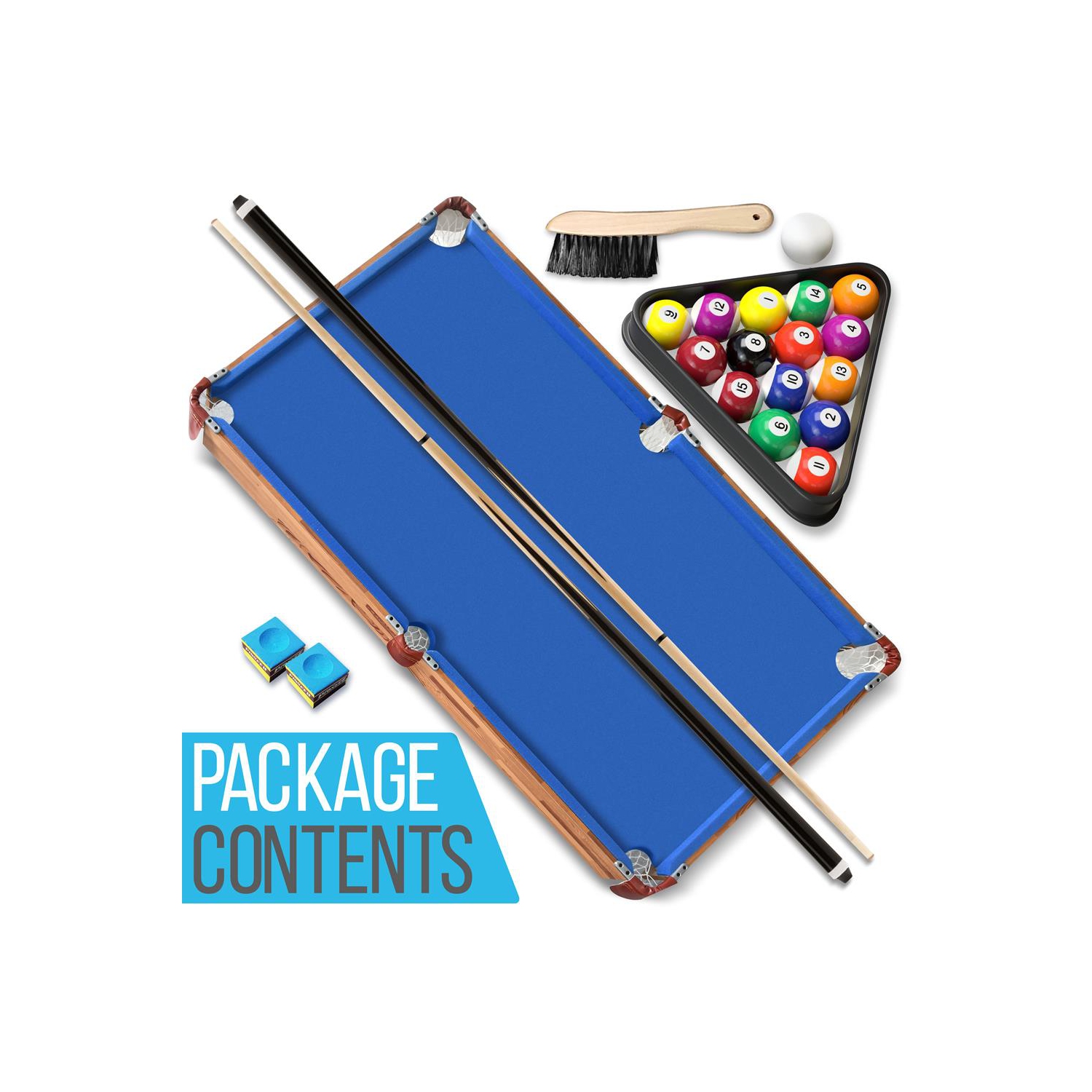 54'' Portable and Foldable Wooden Pool Table with Accessory Kit