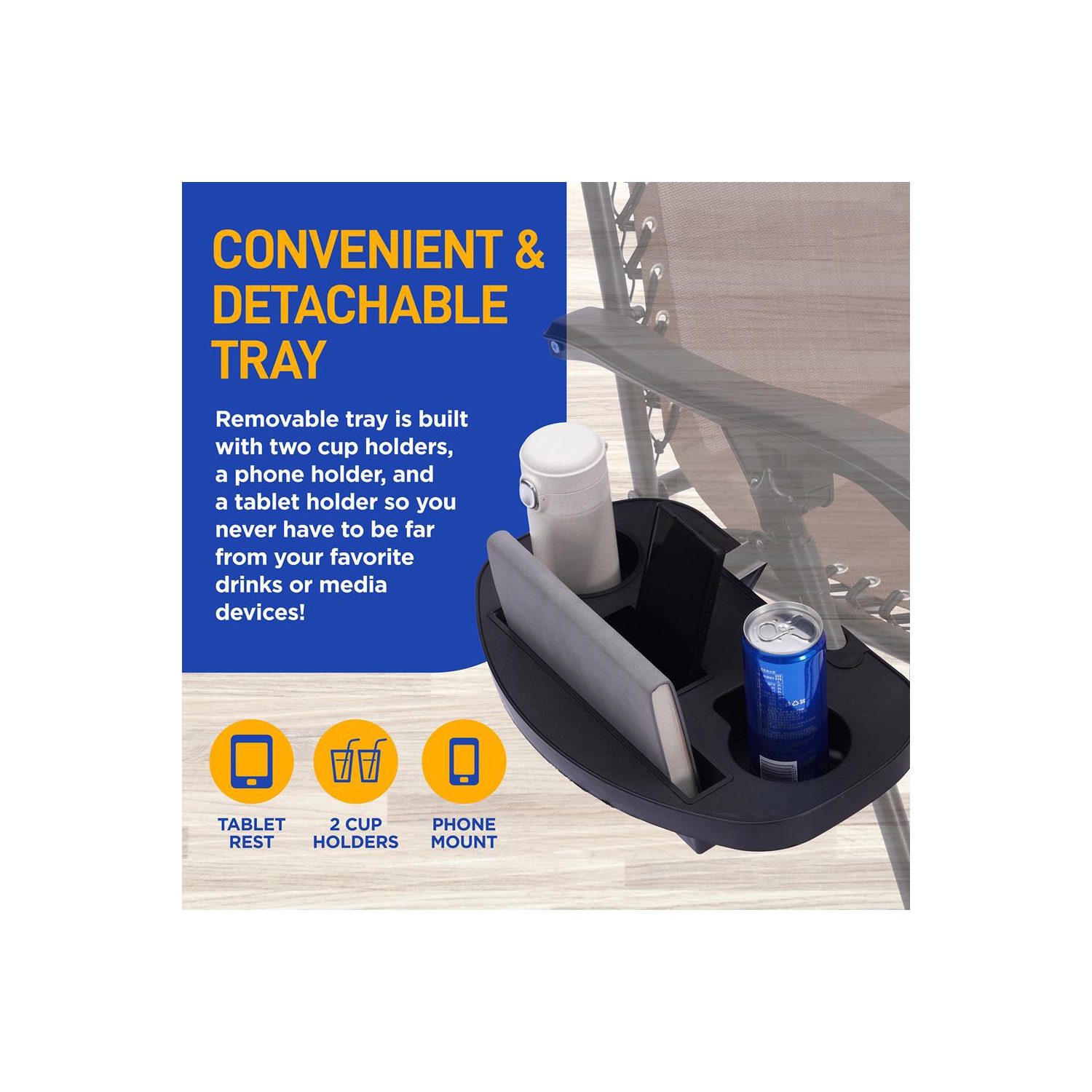 Outdoor Adjustable and Foldable Zero Gravity Lounge Chair Recliners with Canopy, Plastic Cup Holder Side Table and Pillow, 2 Pack,