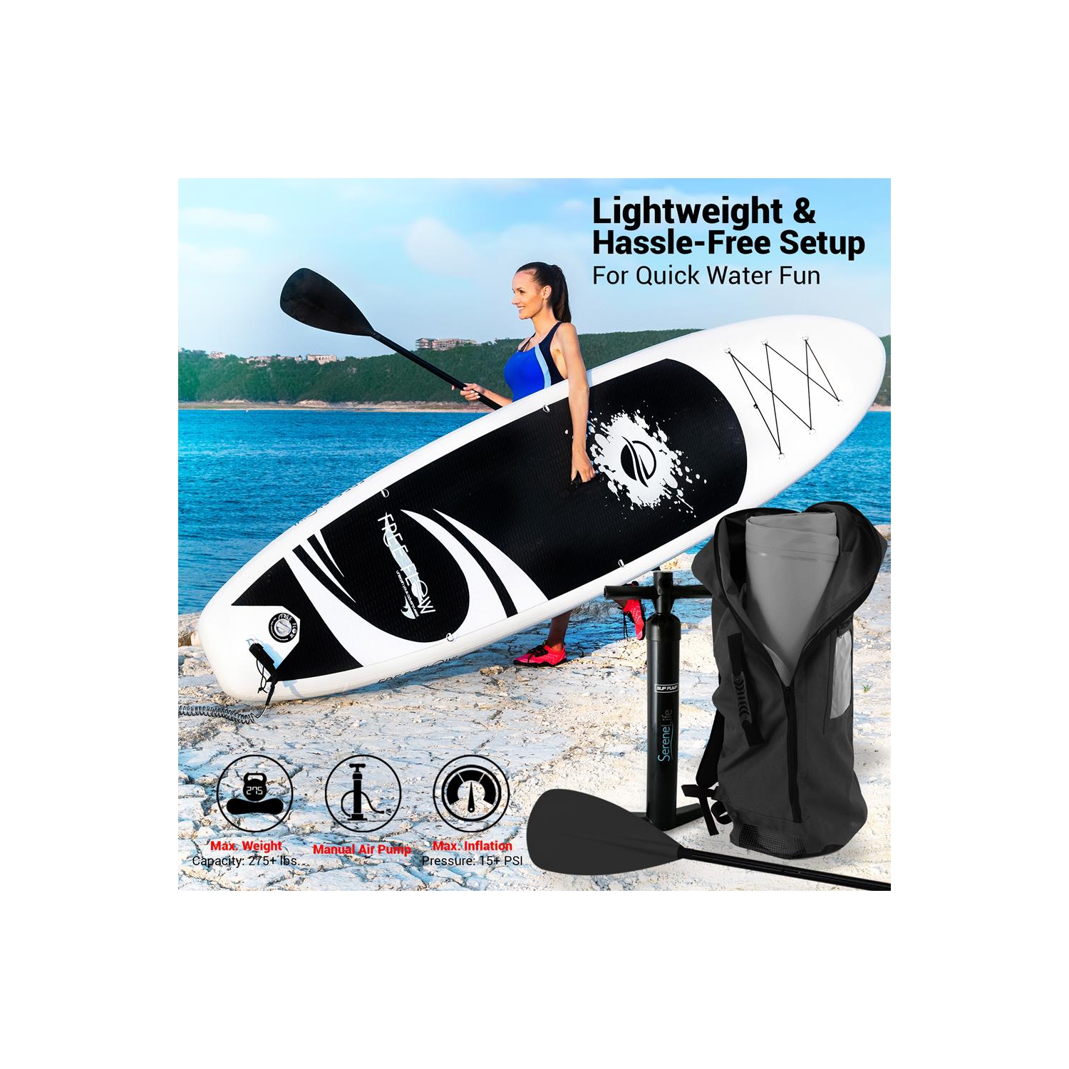 Free Flow Paddleboard SUP - Stand Up Water Paddle-Board