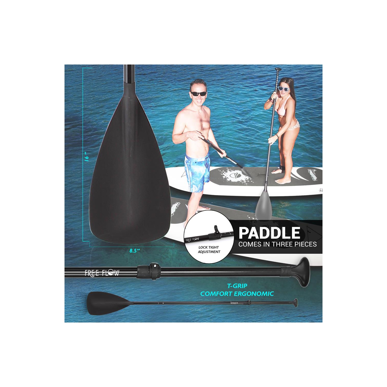 Free Flow Paddleboard SUP - Stand Up Water Paddle-Board